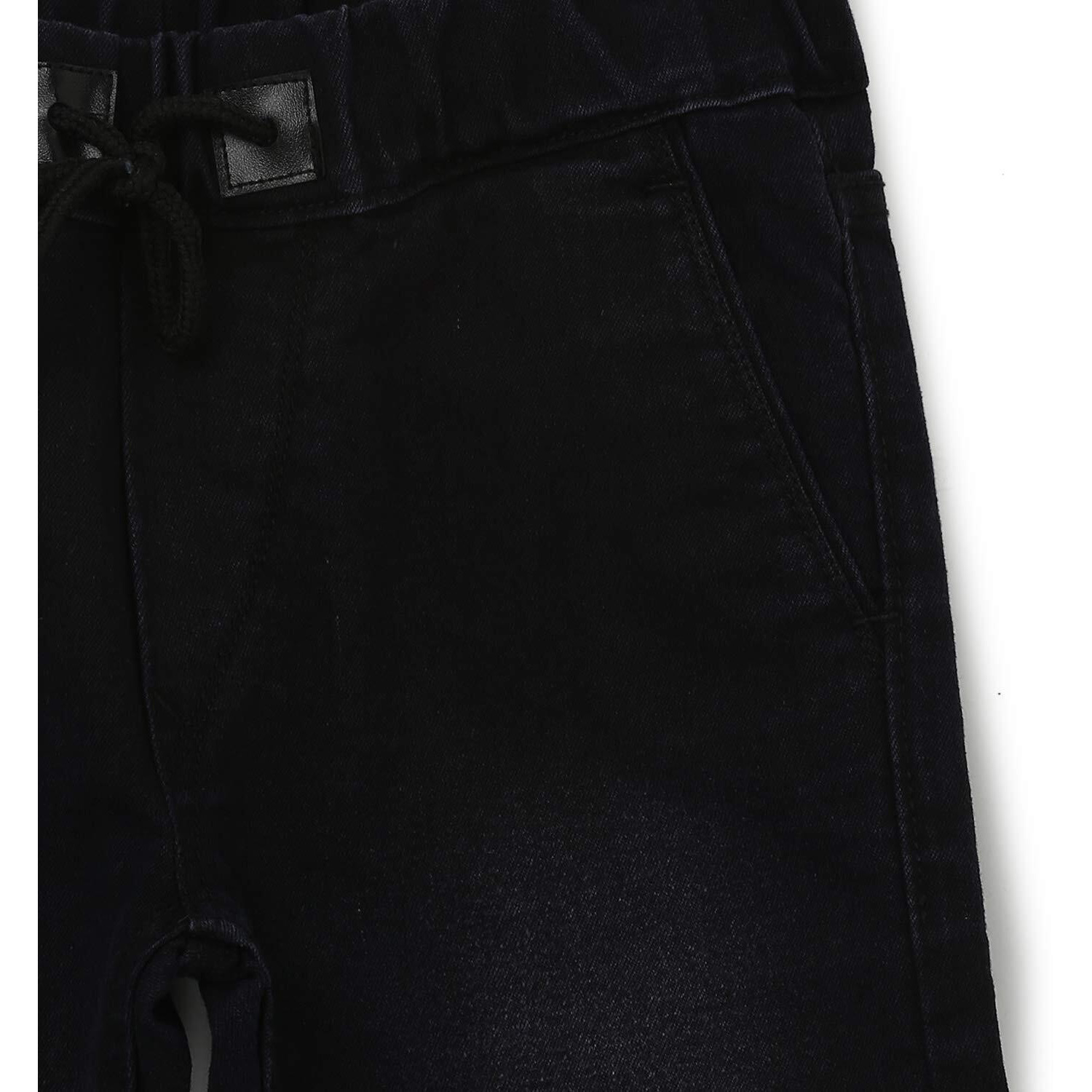 Urbano Juniors Boy's Black Slim Fit Washed Jogger Jeans Stretch (junhpsjoggerboy-shdbla-13-14)