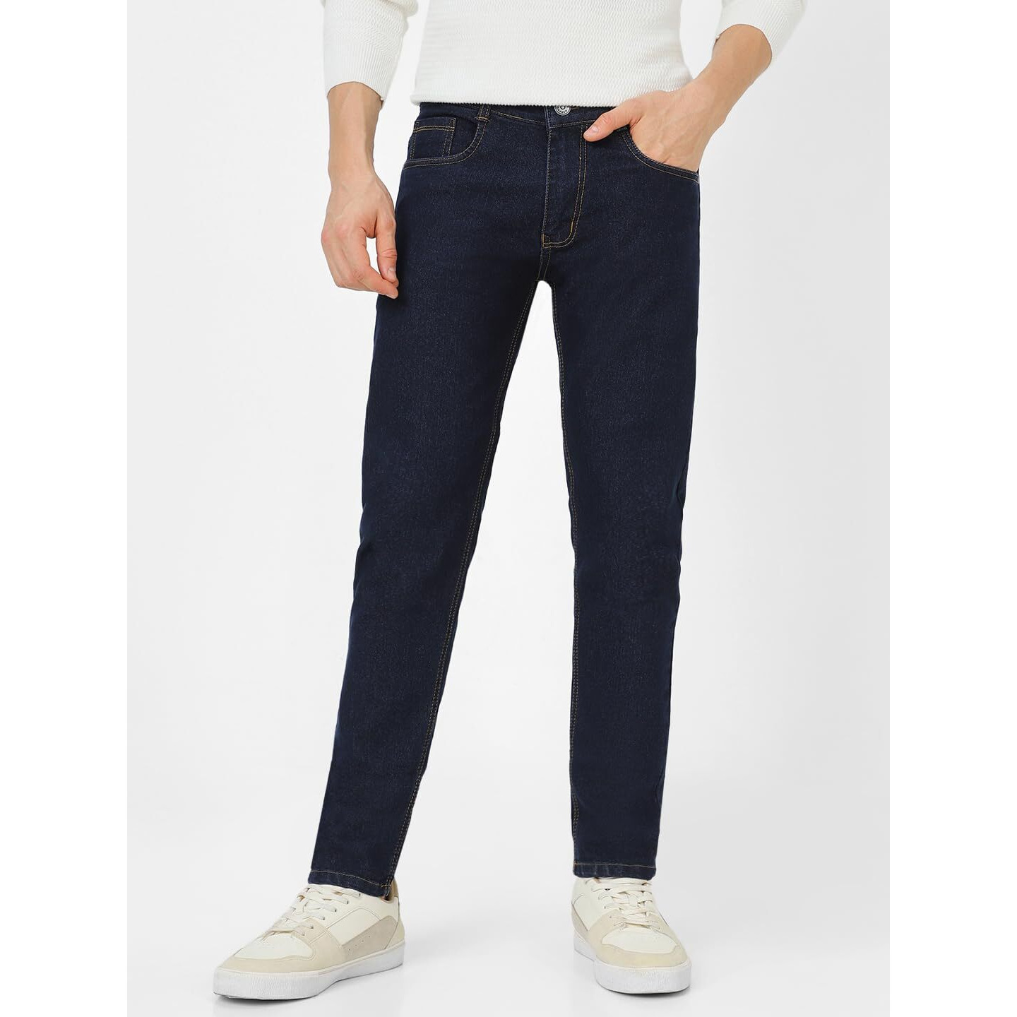 Urbano Fashion Men's Dark Blue Slim Fit Solid Jeans Stretchable (eps-dblue-28-02)