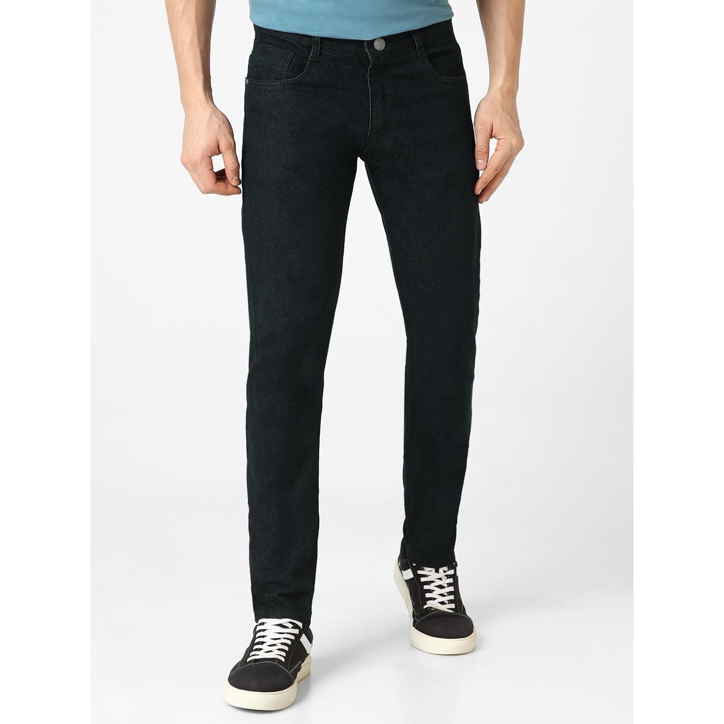 Urbano Fashion Men's Dark Green Slim Fit Solid Jeans Stretchable (epsjean-green-36-02)