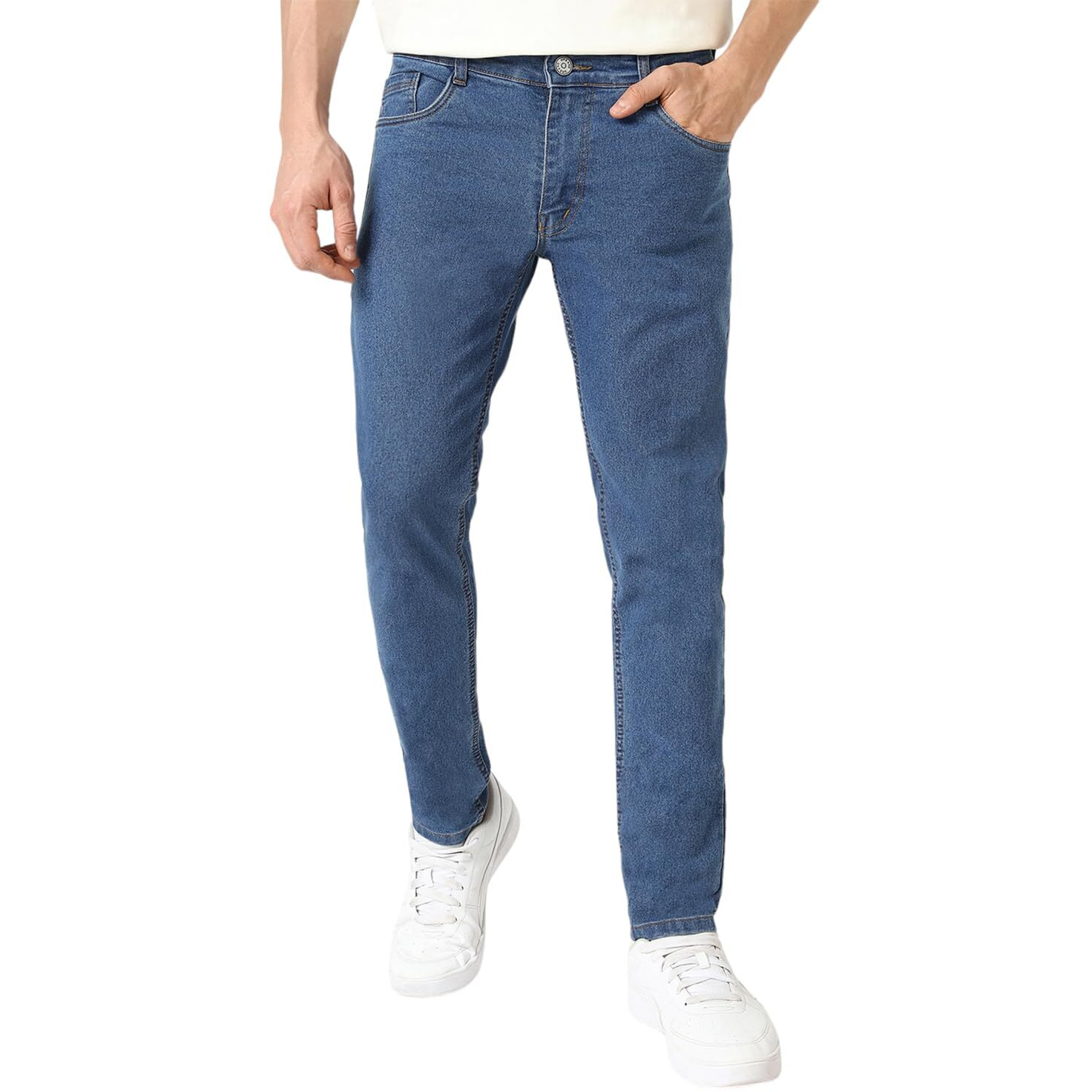 Urbano Fashion Men's Light Blue Slim Fit Solid Jeans Stretchable (eps-lblue-38-02)
