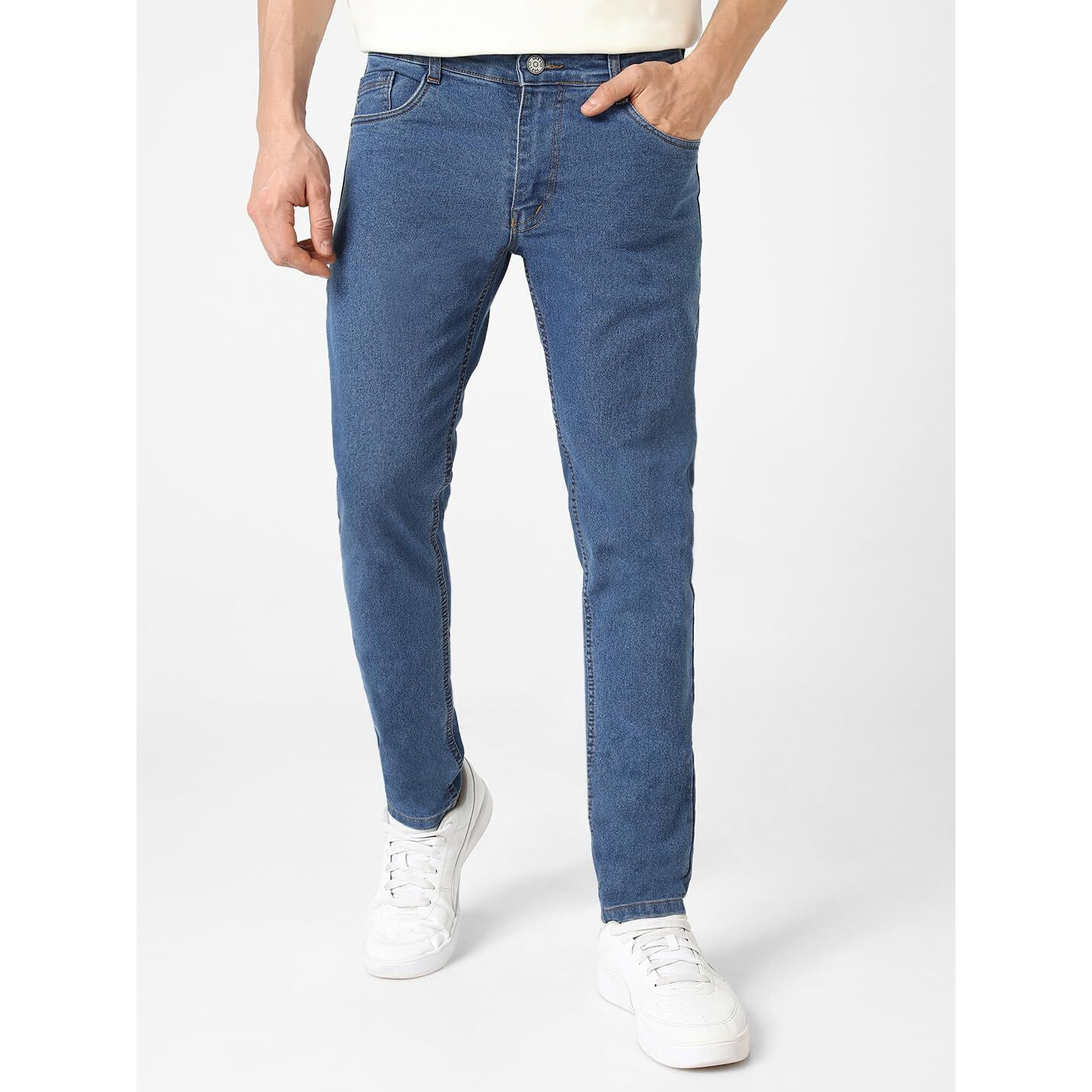 Urbano Fashion Men's Light Blue Slim Fit Solid Jeans Stretchable (eps-lblue-38-02)