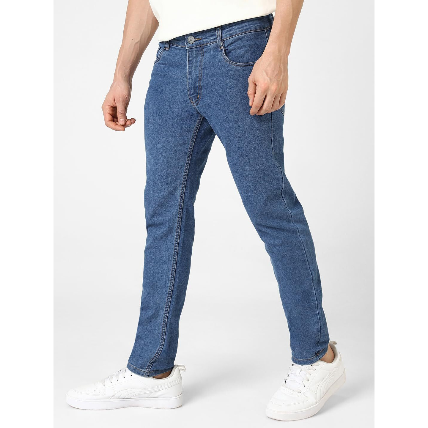 Urbano Fashion Men's Light Blue Slim Fit Solid Jeans Stretchable (eps-lblue-38-02)