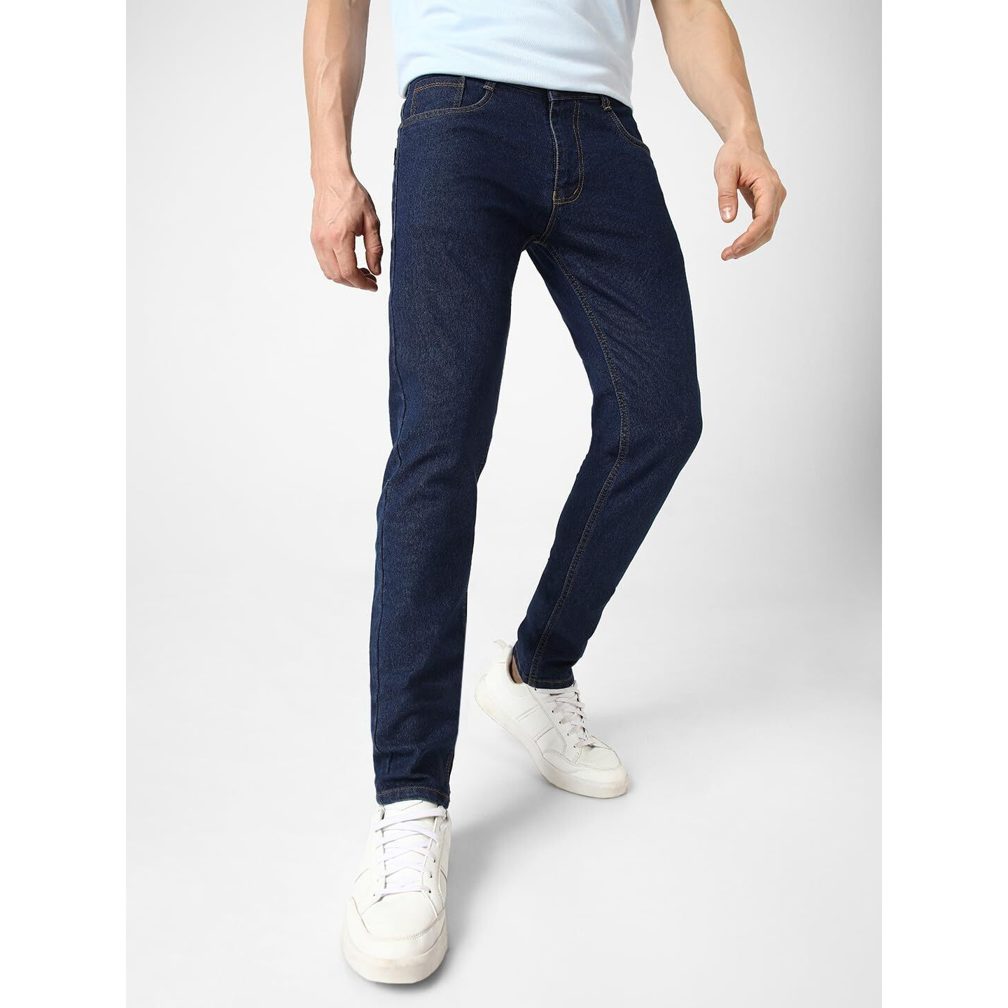 Urbano Fashion Men's Blue Slim Fit Solid Denim Jeans Stretchable (eps-mblue-38-02)