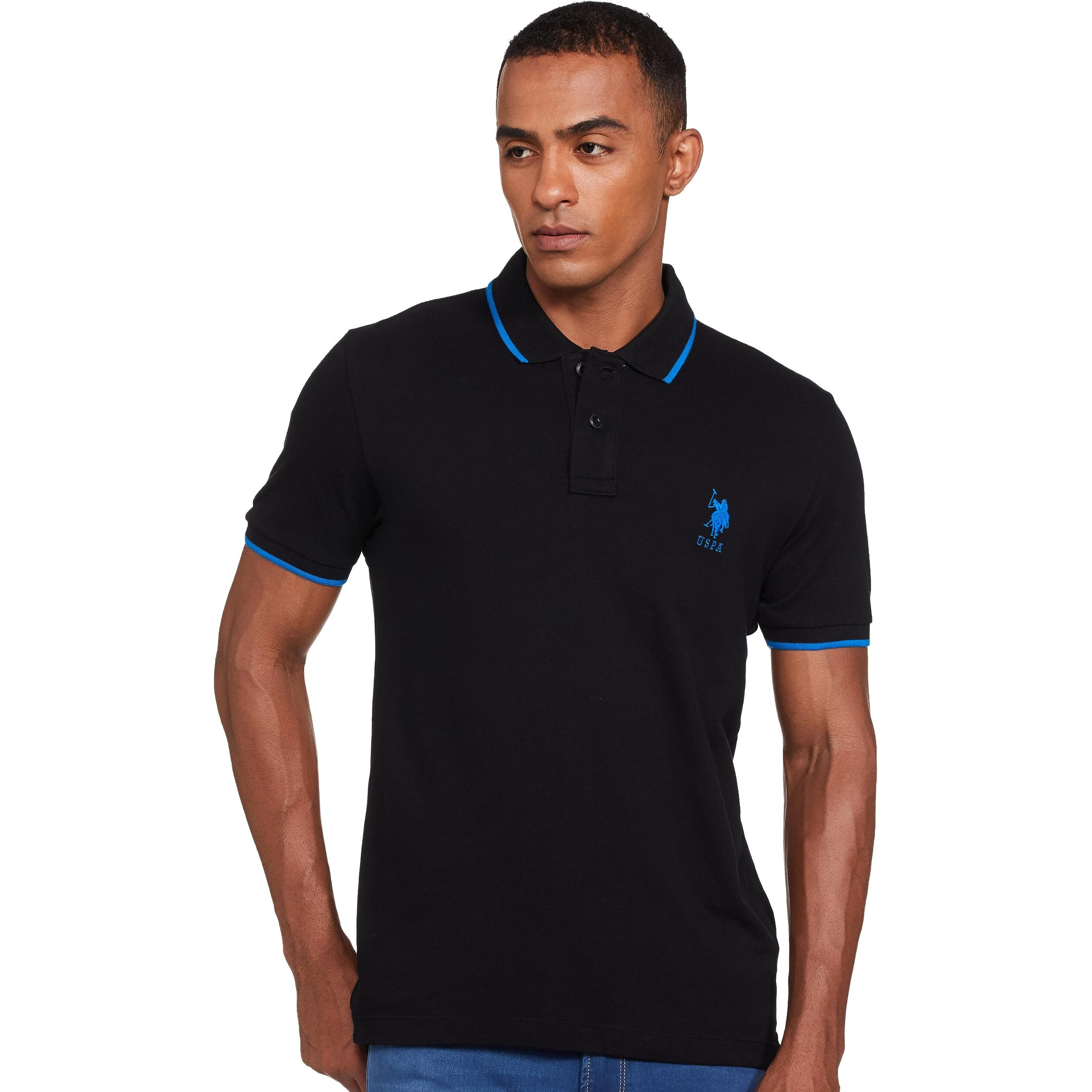 U.S. POLO ASSN. Men's Regular Fit T-Shirt (USTSHS1537_Black_XL)