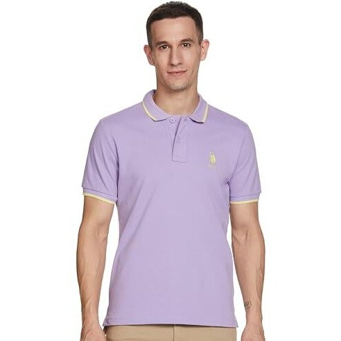 U.S. POLO ASSN. Men's Regular Fit Polo Shirt (USTSHS2225_LT. Purple
