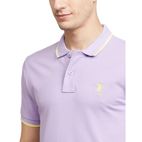 U.S. POLO ASSN. Men's Regular Fit Polo Shirt (USTSHS2225_LT. Purple
