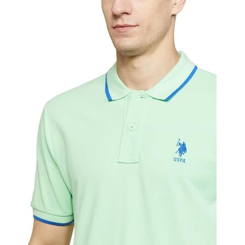 U.S. POLO ASSN. Men's Regular Fit Polo Shirt (USTSHS2227_LT. Green