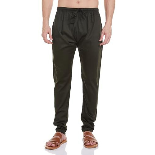 Manyavar Cotton Solid Casual Kurta Set for Men Green