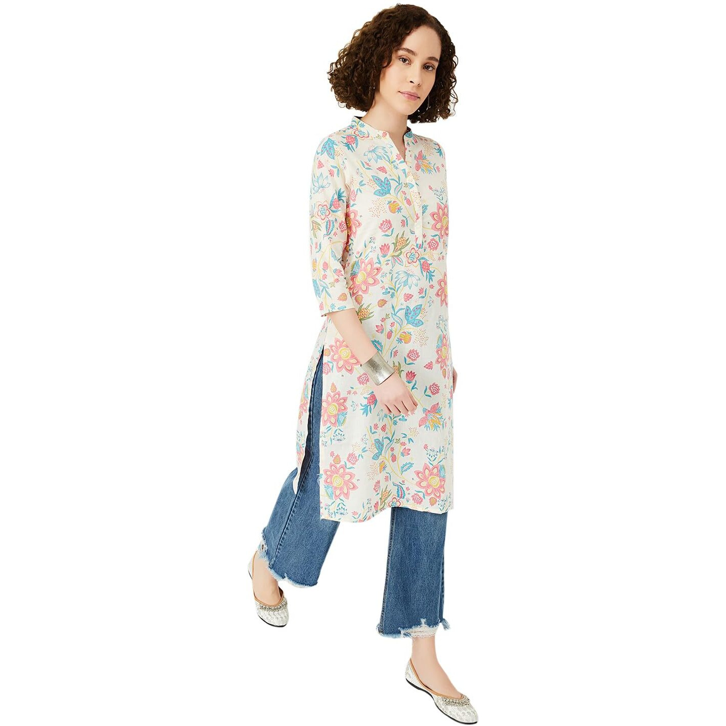 Max Women's Cambric Regular Kurta (SFPKSU24SH_Off White_M