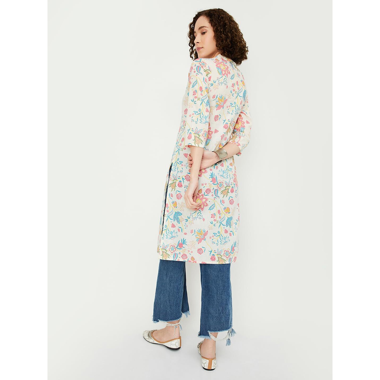 Max Women's Cambric Regular Kurta (SFPKSU24SH_Off White_M