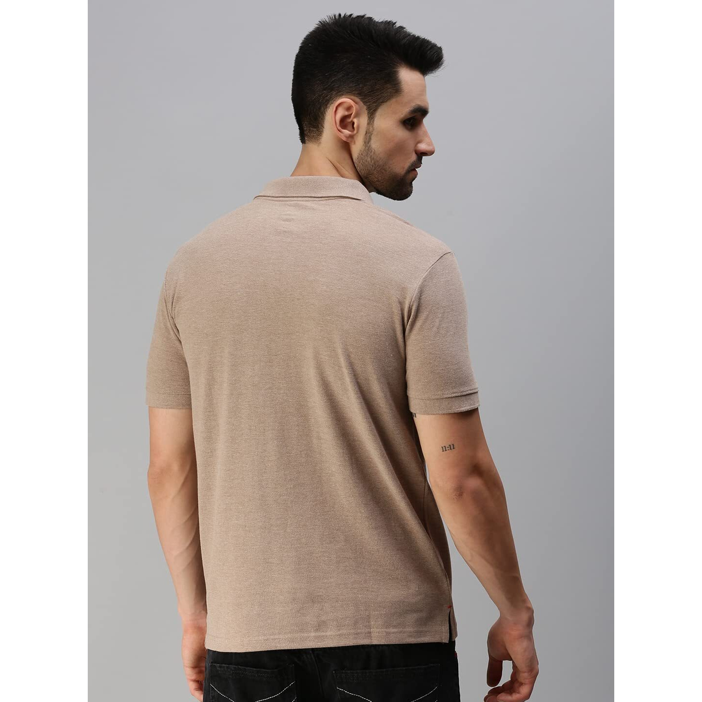 ONN Men's Solid Regular Fit Polo NC432_CML_1PC_Camel_Small 80-85 Cms