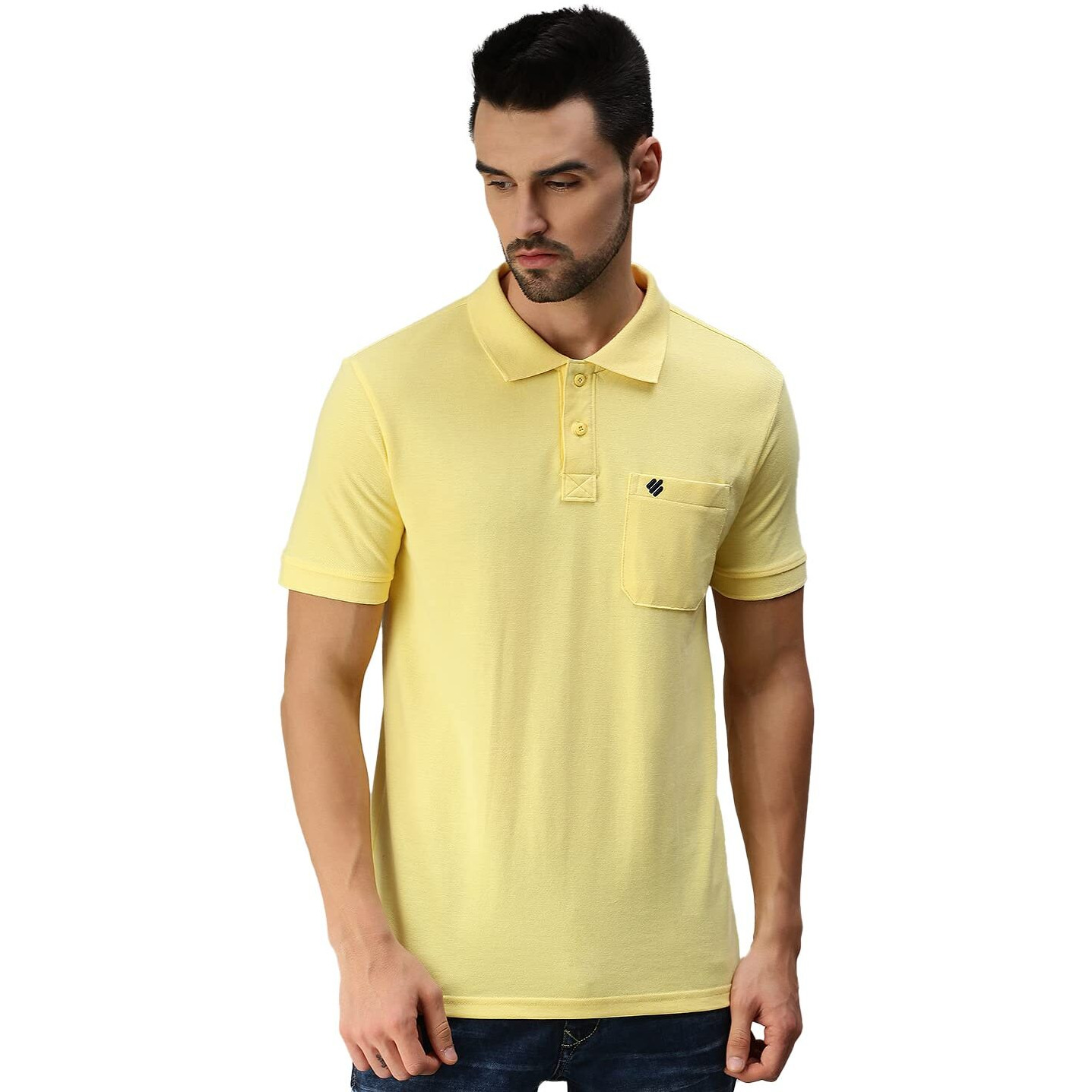 ONN Men's Solid Regular Fit Polo NC432_LMN_1PC_Lemon_L