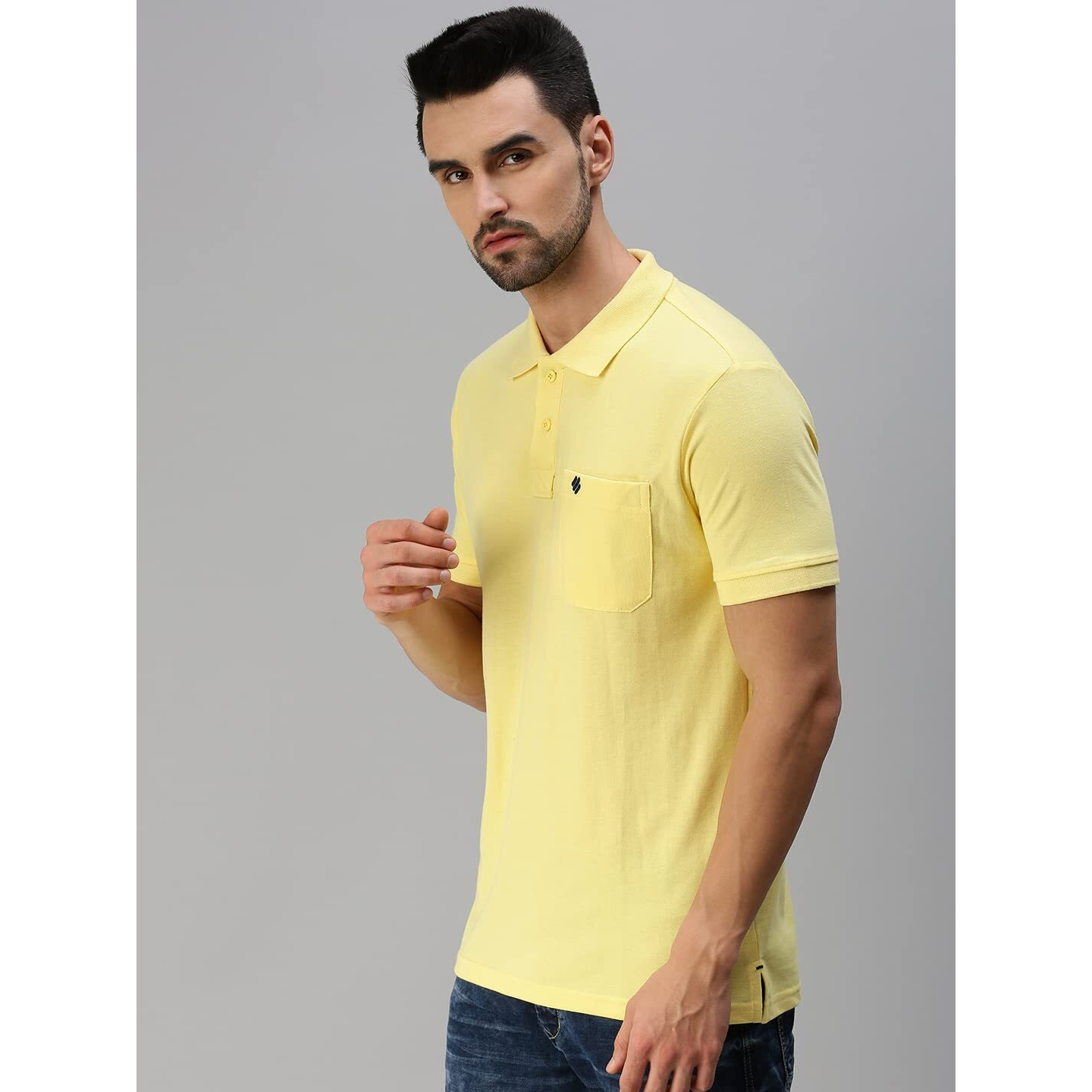 ONN Men's Solid Regular Fit Polo NC432_LMN_1PC_Lemon_L