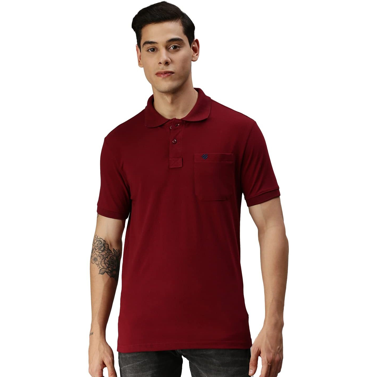 ONN Men's Solid Regular Fit Polo NC432_MRN_1PC_Maroon_S