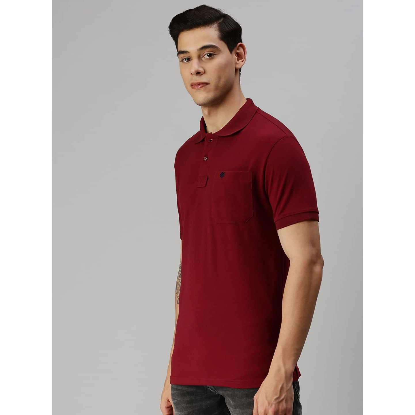 ONN Men's Solid Regular Fit Polo NC432_MRN_1PC_Maroon_S