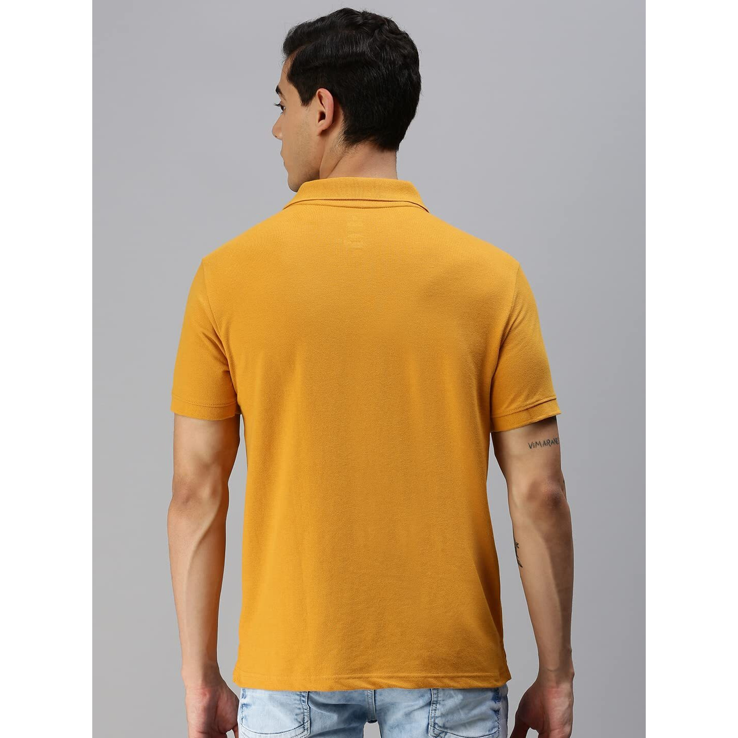 ONN Men's Solid Regular Fit Polo NC432_MUS_1PC_Mustard_S