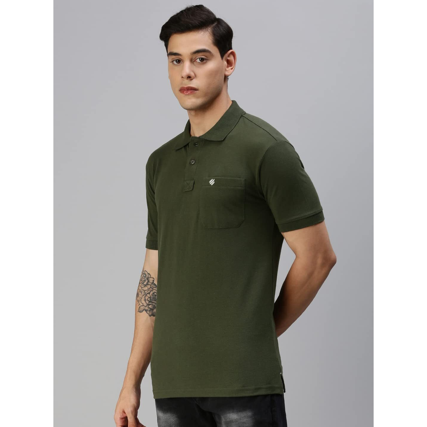 ONN Men's Solid Regular Fit Polo NC432_OL_1PC_Olive_XL