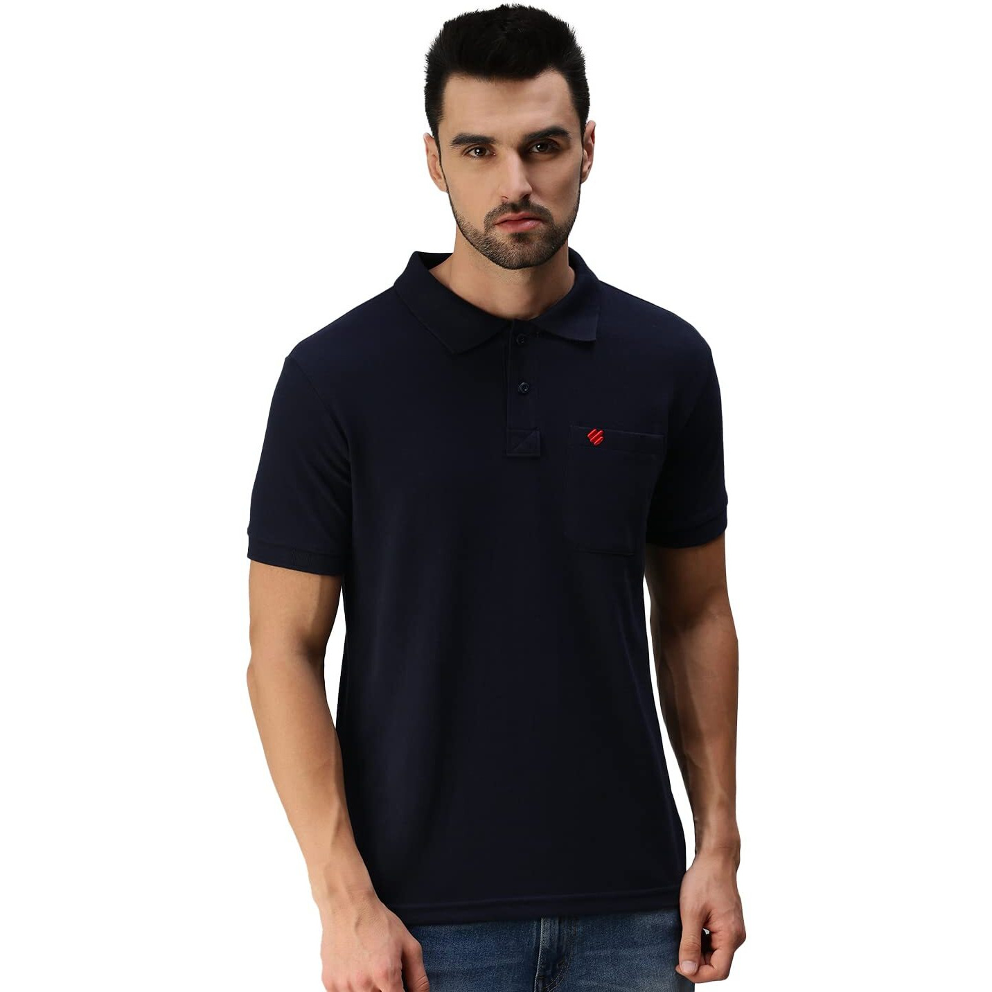 ONN Men's Solid Regular Fit Polo NC432_NB_1PC_Navy Blu_M