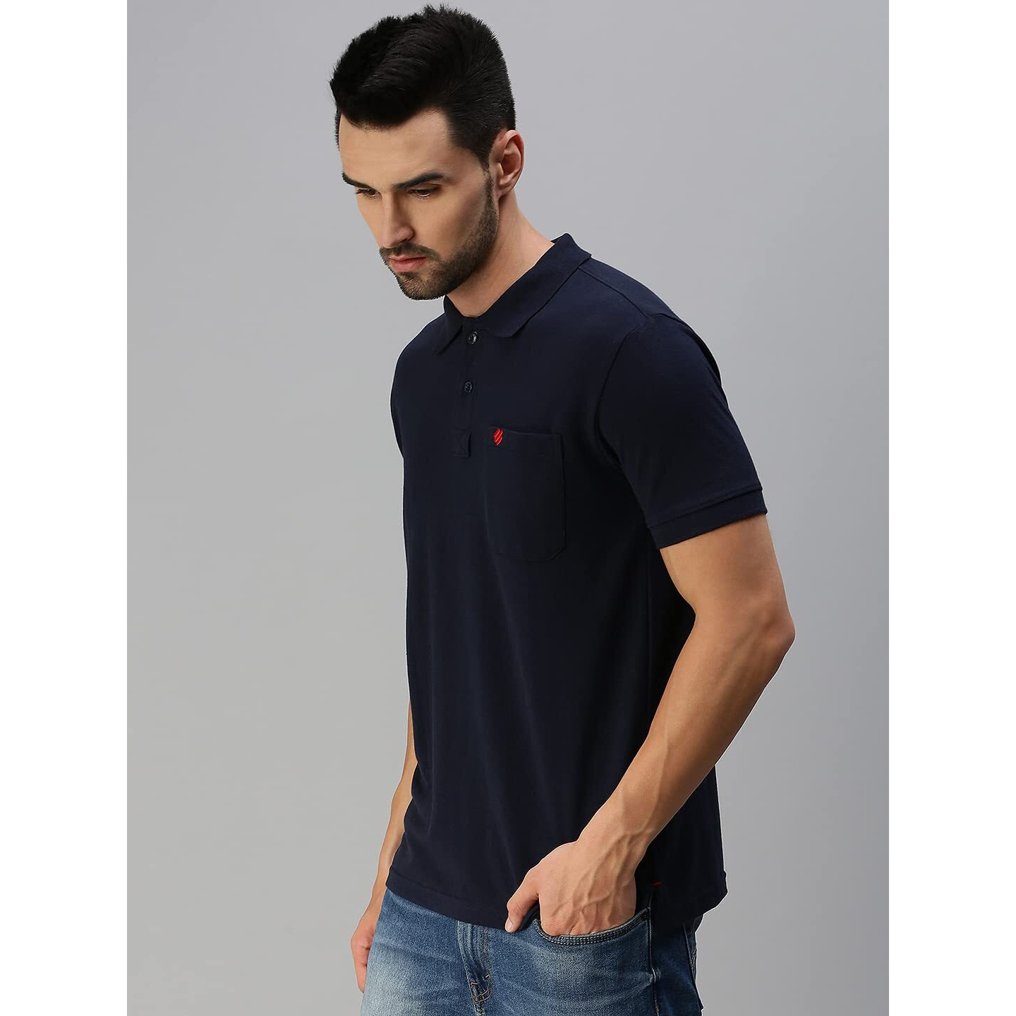 ONN Men's Solid Regular Fit Polo NC432_NB_1PC_Navy Blu_M
