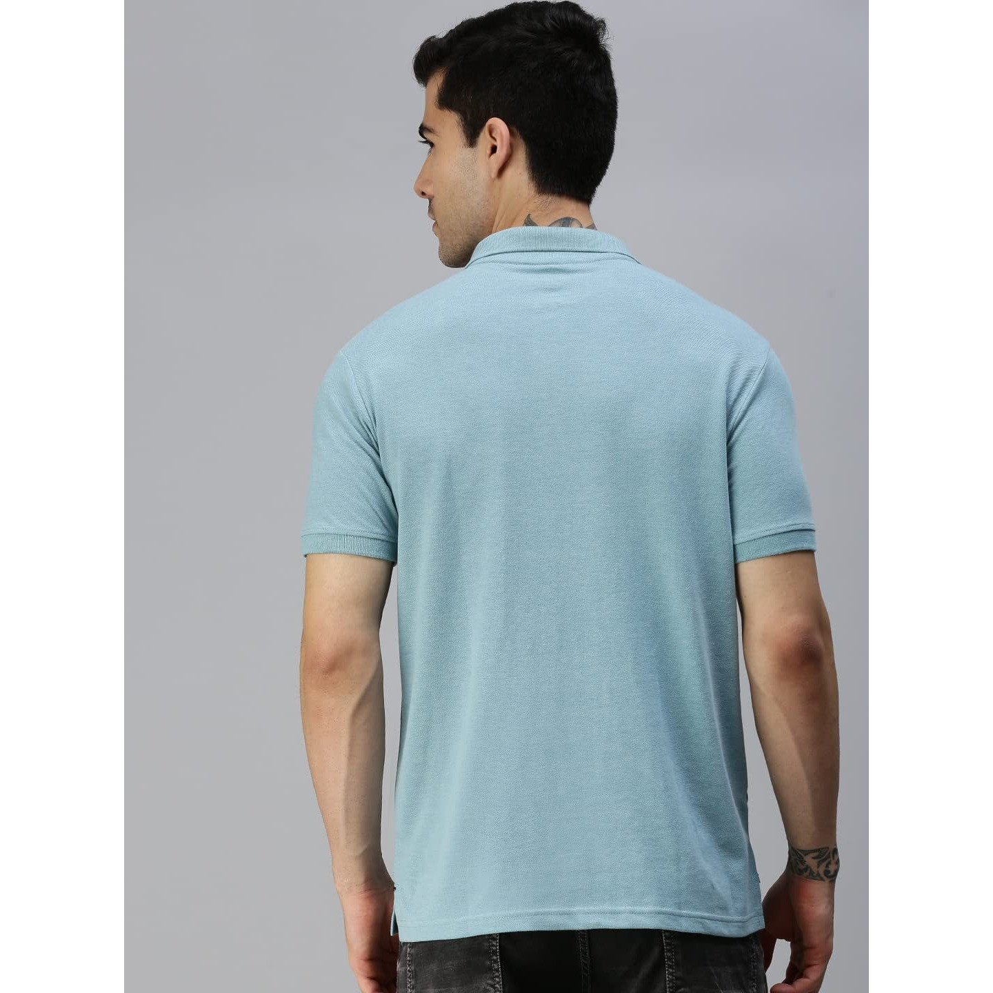 ONN Men's Solid Regular Fit Polo NC432_AQ_1PC_Aqua_Medium 90-95 Cms