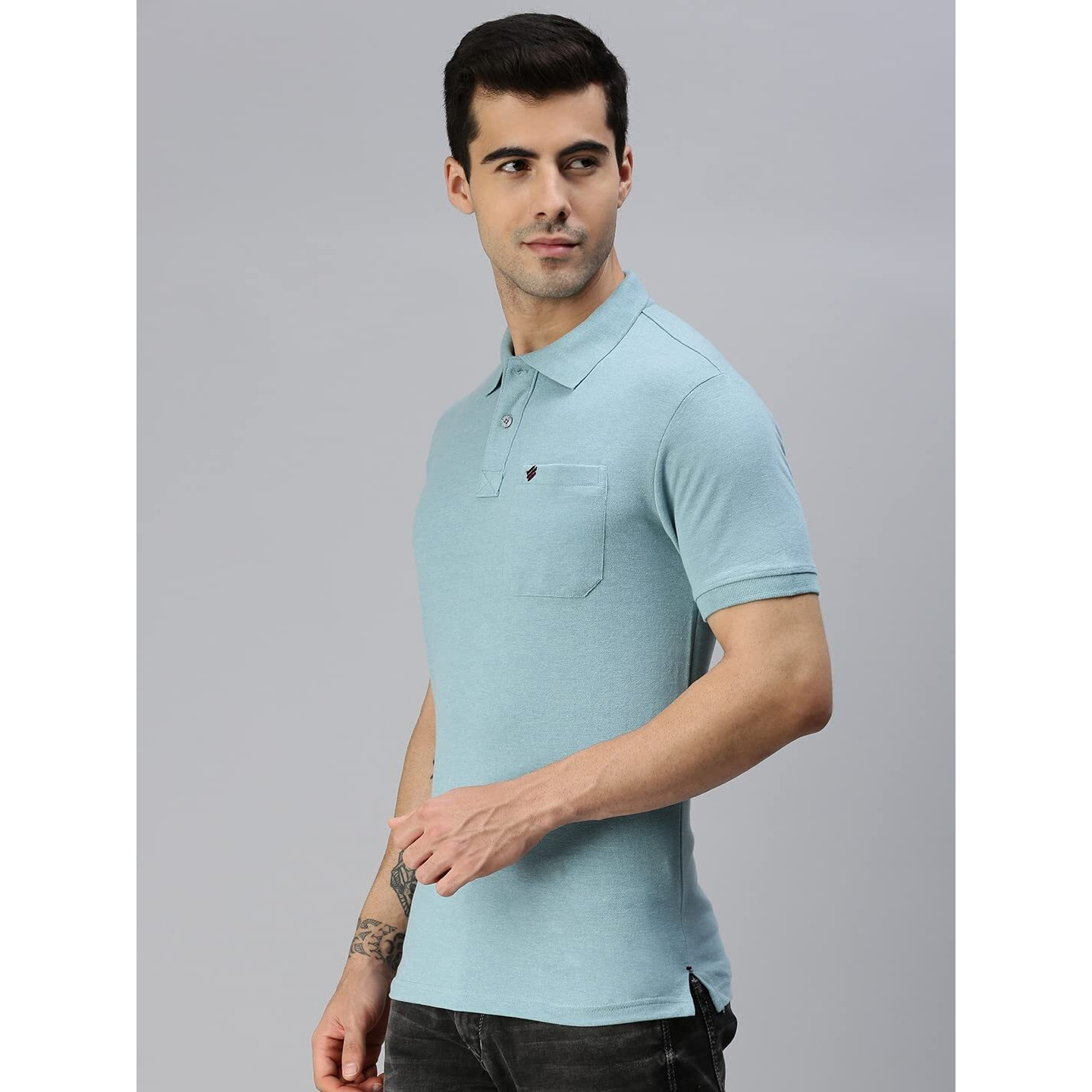 ONN Men's Solid Regular Fit Polo NC432_AQ_1PC_Aqua_Medium 90-95 Cms