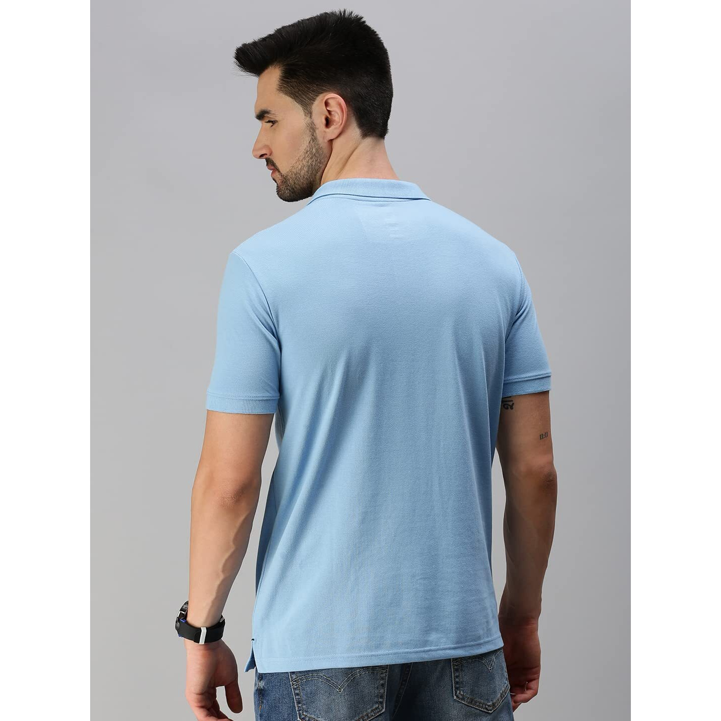 ONN Men's Solid Regular Fit Polo NC432_PWRBL_1PC_Powder Blu_S