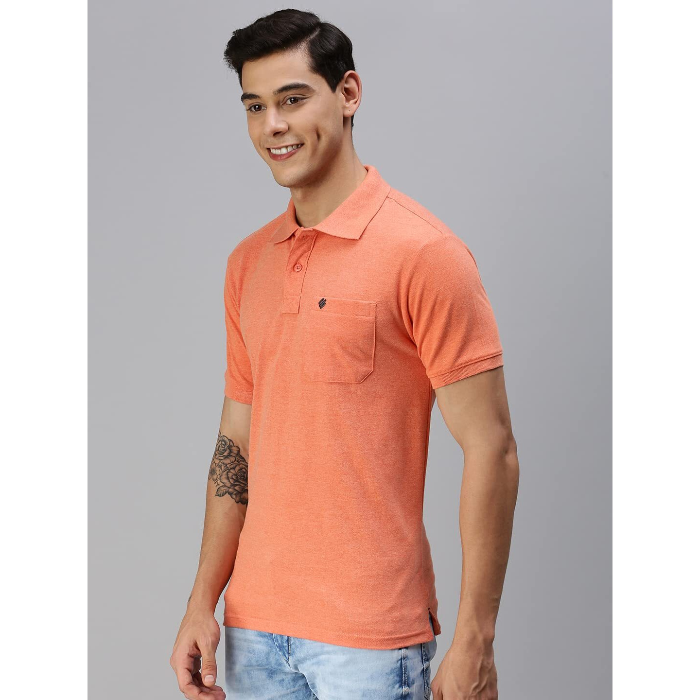 ONN Men's Solid Regular Fit Polo NC432_TNGR_1PC_Tangerine_M