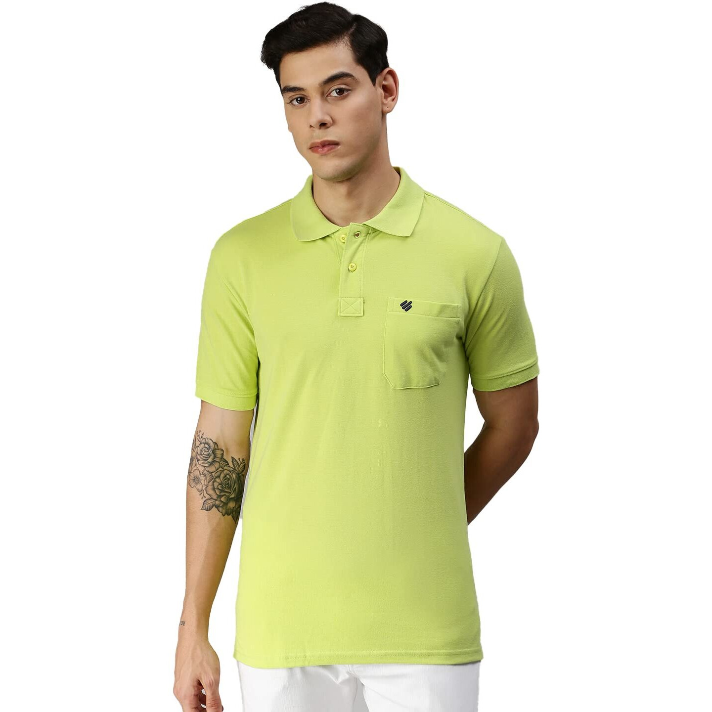 ONN Men's Solid Regular Fit Polo NC432_FLGRN_1PC_Fluorescent Grn_XXL
