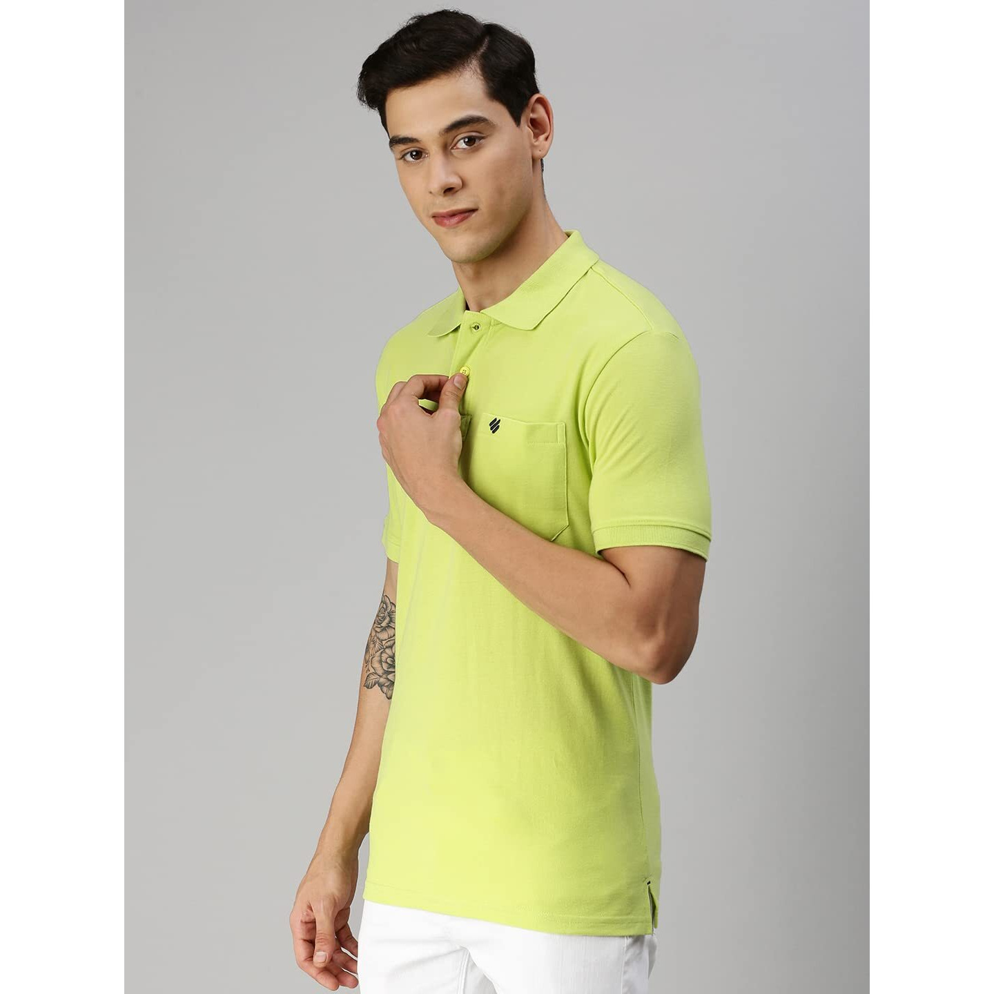 ONN Men's Solid Regular Fit Polo NC432_FLGRN_1PC_Fluorescent Grn_XXL