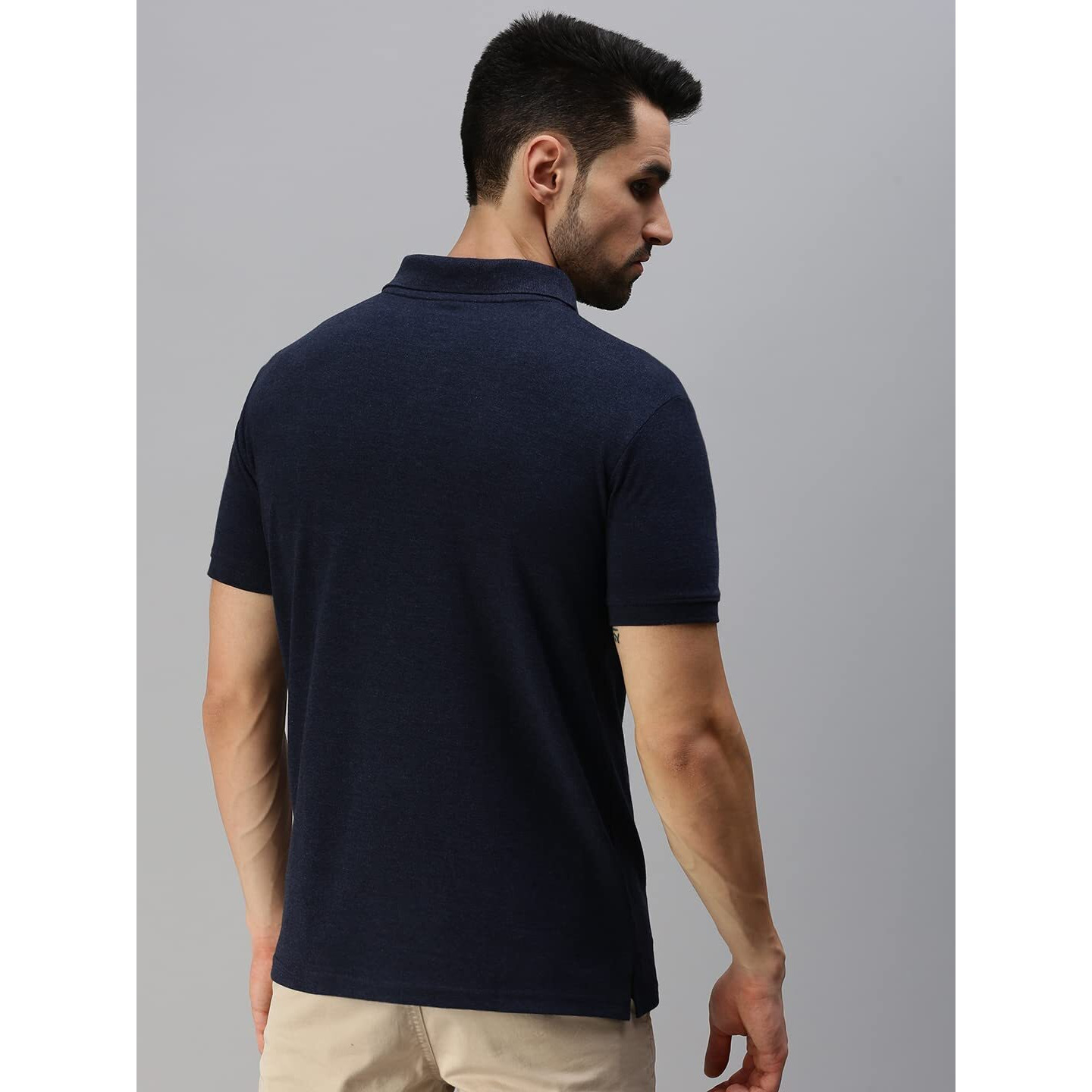 ONN Men's Solid Regular Fit Polo NC432_NM_1PC_Navy Mel._S