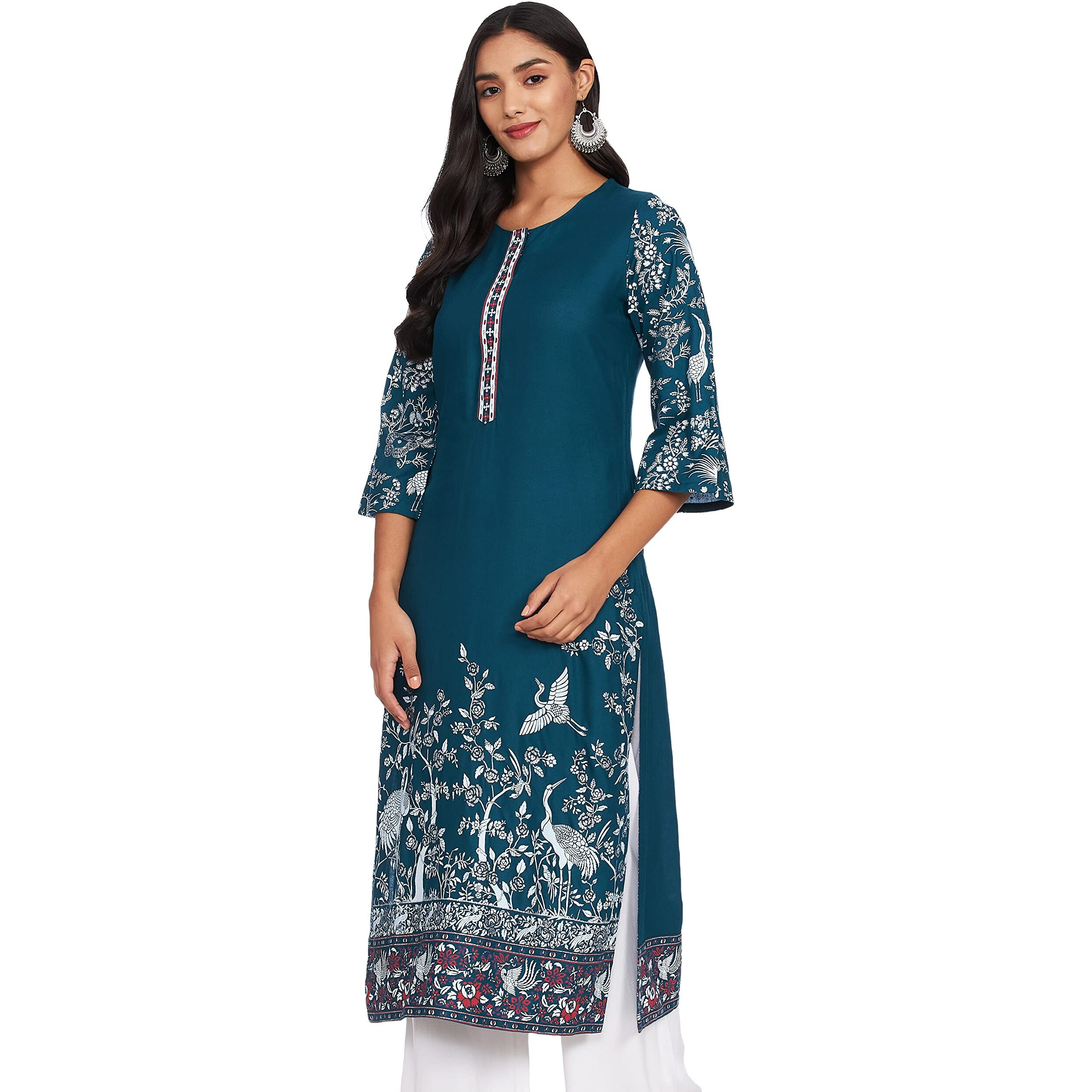 BIBA Women Kurta Teal