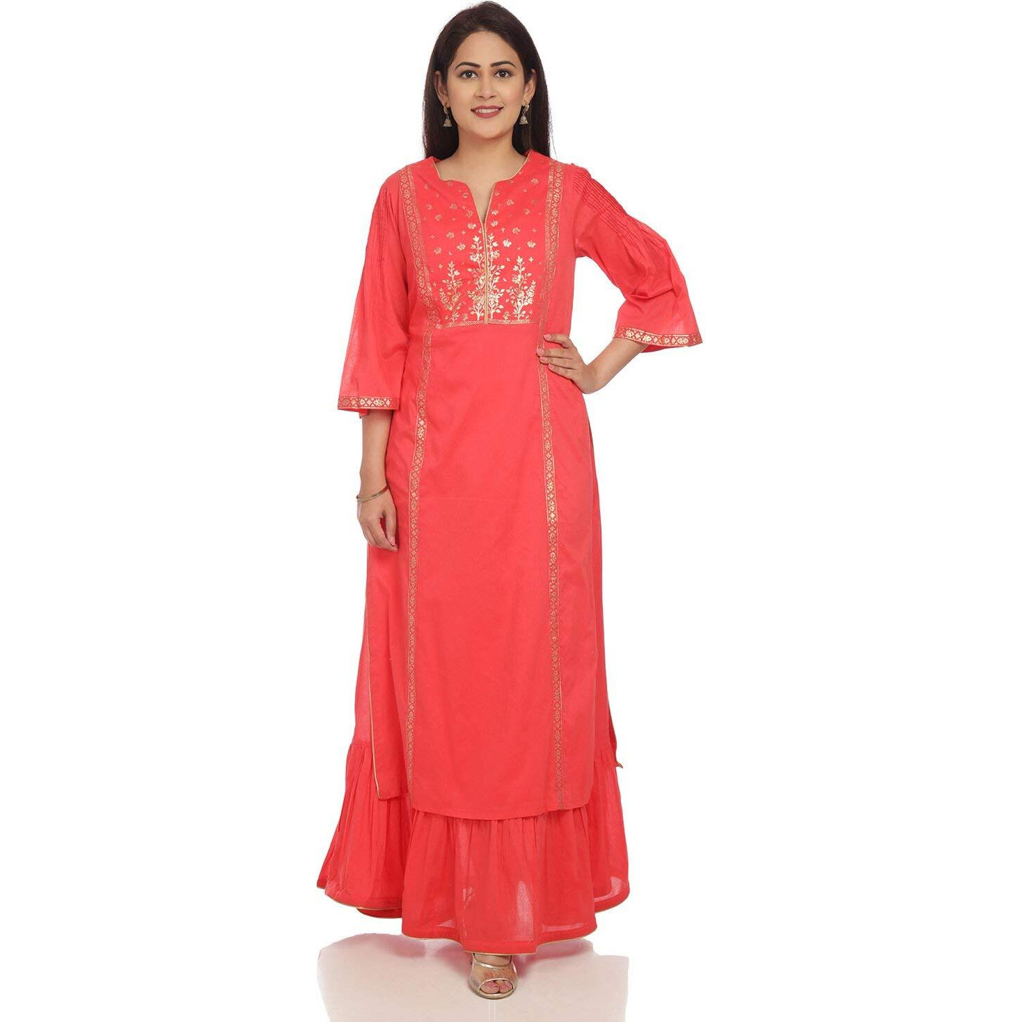 BIBA WOMEN PRINTED MIX AND MATCH(SUMMER E14780_CORAL_32)