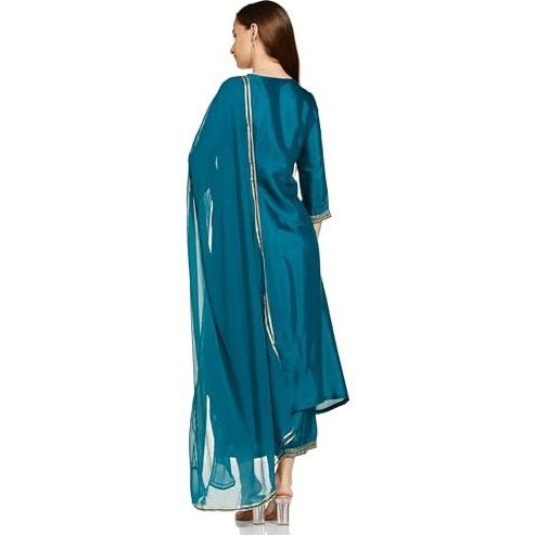 Rangriti Women's Ethnic Teal Green Kurta Set (Size_S)