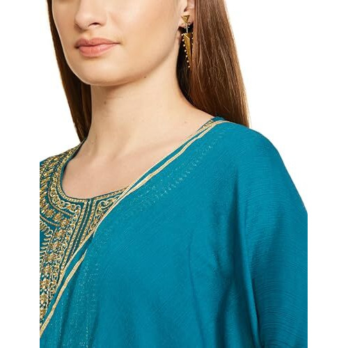 Rangriti Women's Ethnic Teal Green Kurta Set (Size_S)
