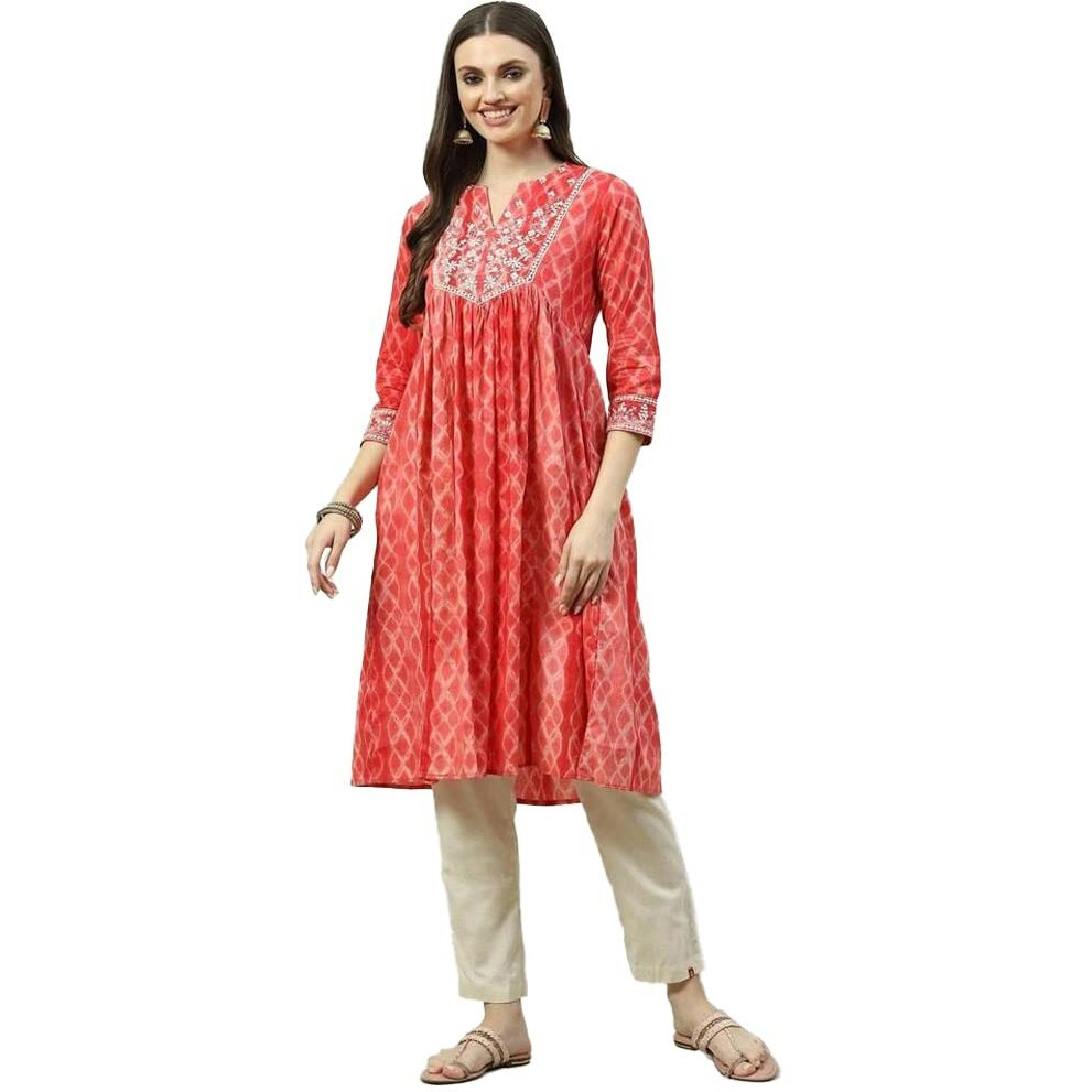 BIBA Women Printed Mix and Match(CHIKANKA18601_RED_32)