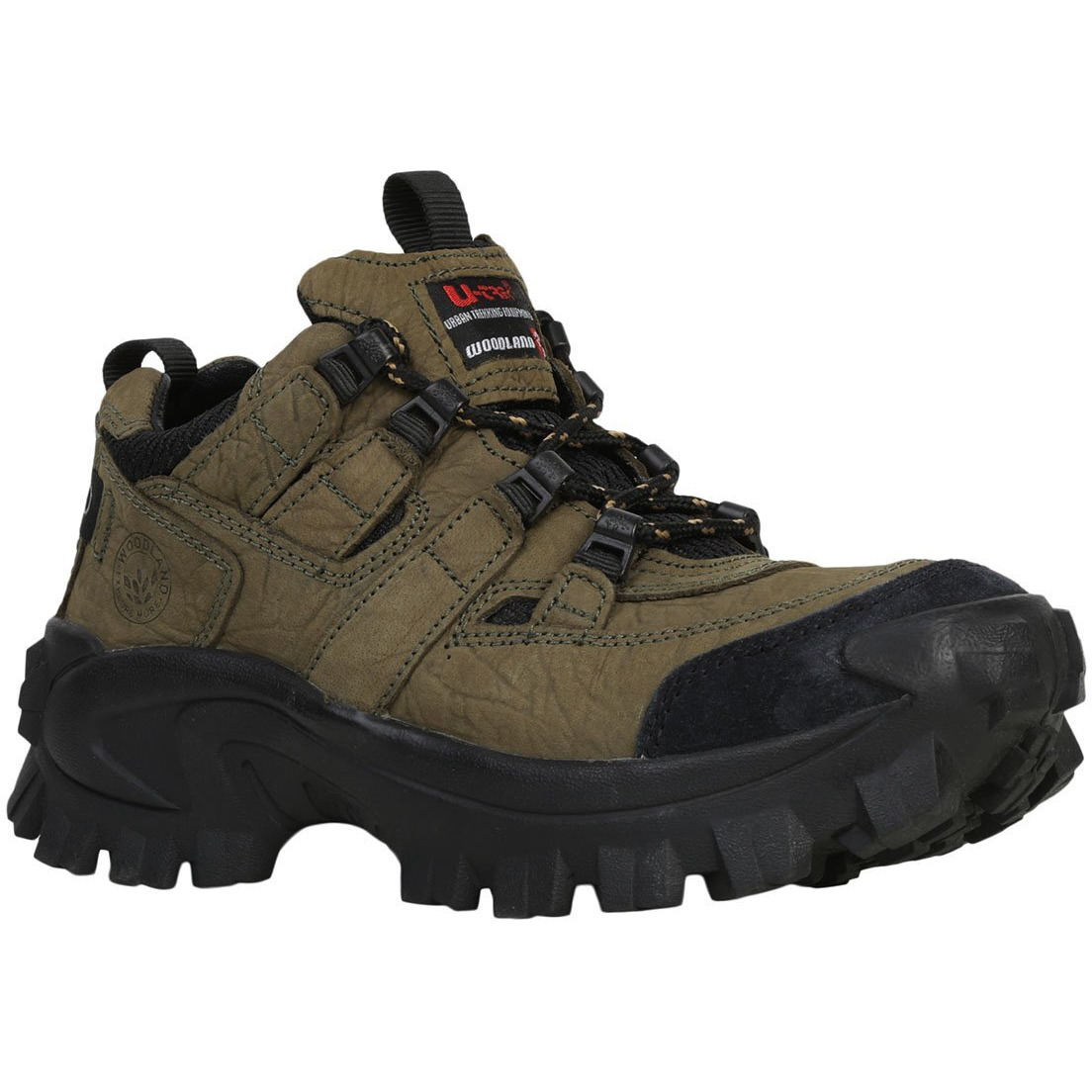 Woodland Men's Olive Green Leather Sneaker-7 UK (41 EU) (G 40777CMA)