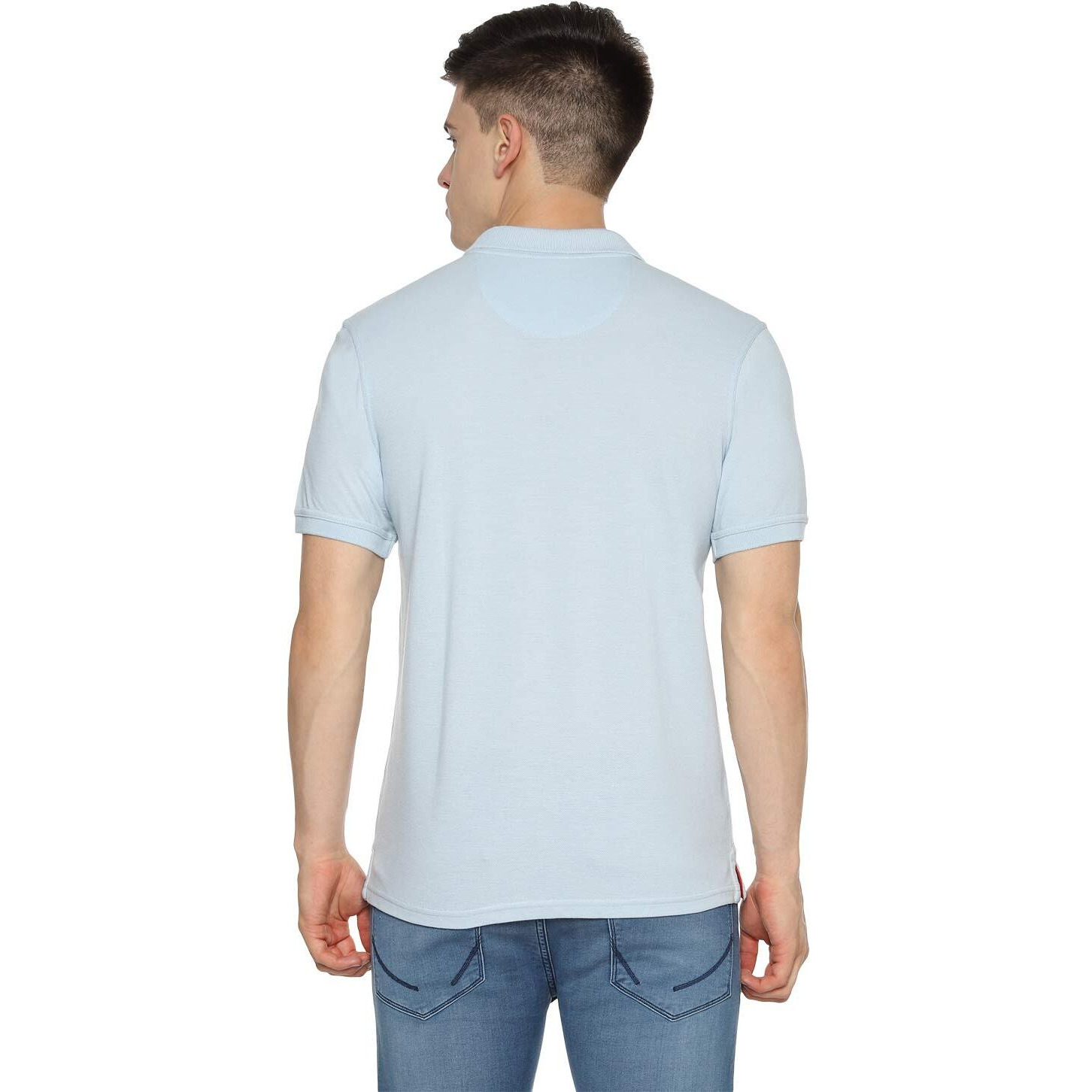 Allen Solly Men Regular Fit Polo (Amkp317G04245_Sky Melange_Small_Melange_S)