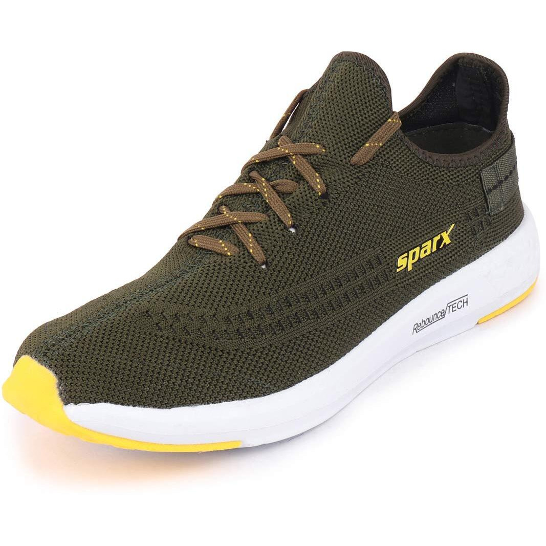Sparx Mens SM 482 | Enhanced Durability & Soft Cushion | Olive Running Shoe - 8 UK (SM 482)