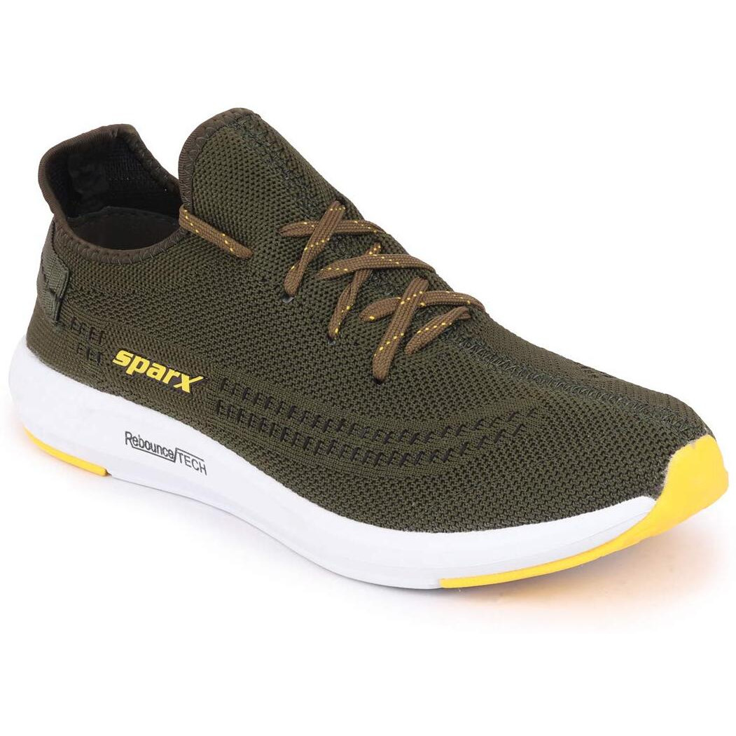 Sparx Mens SM 482 | Enhanced Durability & Soft Cushion | Olive Running Shoe - 8 UK (SM 482)