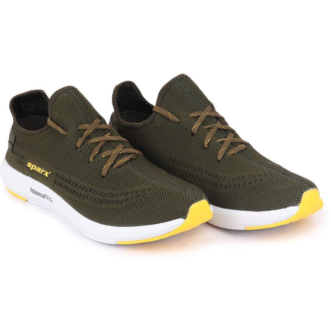 Sparx Mens SM 482 | Enhanced Durability & Soft Cushion | Olive Running Shoe - 8 UK (SM 482)