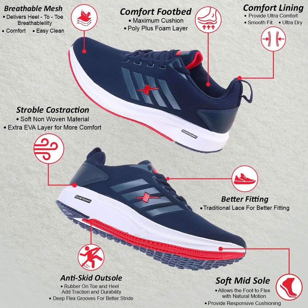 Sparx Mens SM 676 | Enhanced Durability & Soft Cushion | Blue Running Shoe - 6 UK (SM 676)