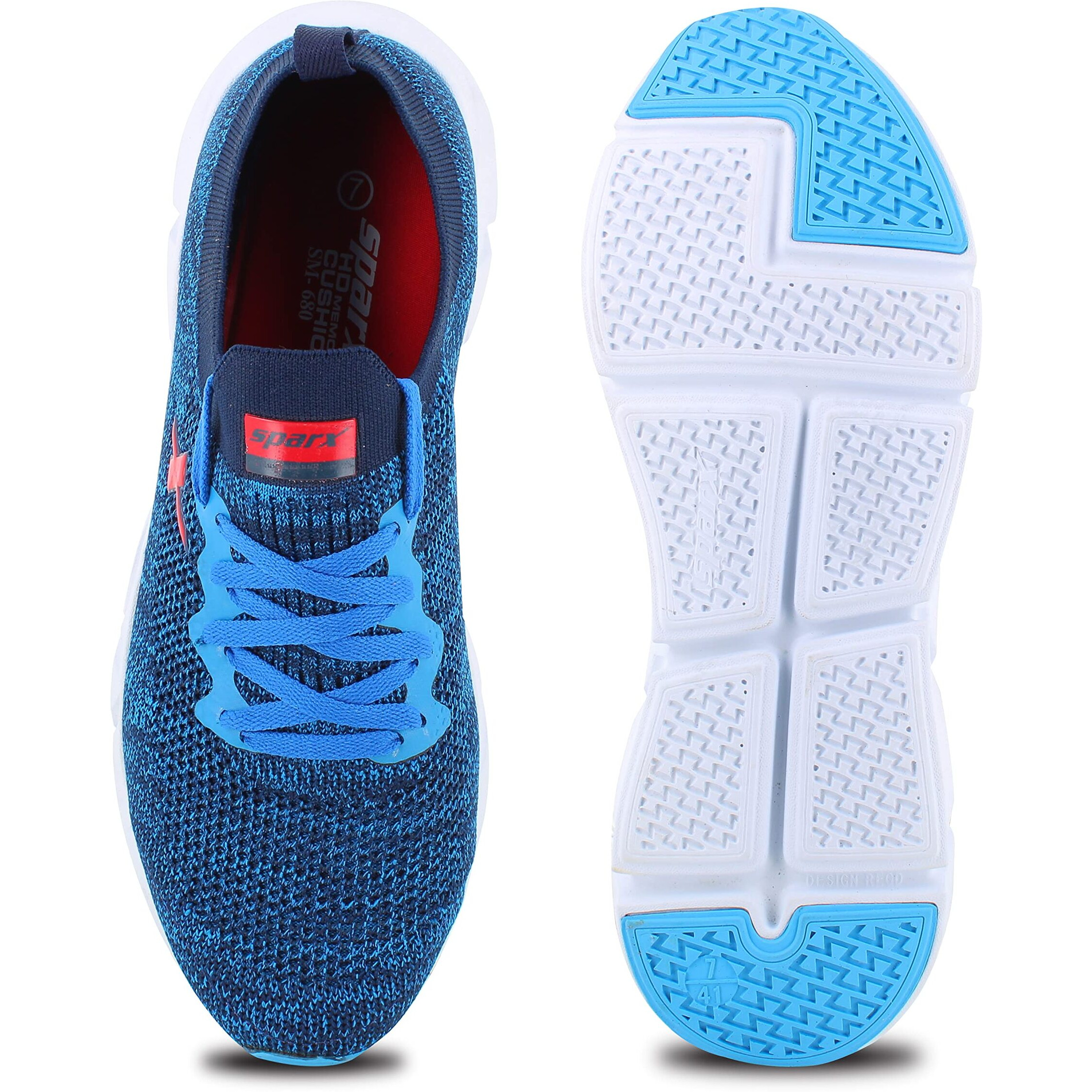 Sparx Mens SM 680 | Enhanced Durability & Soft Cushion | Blue Running Shoe - 8 UK (SM 680)