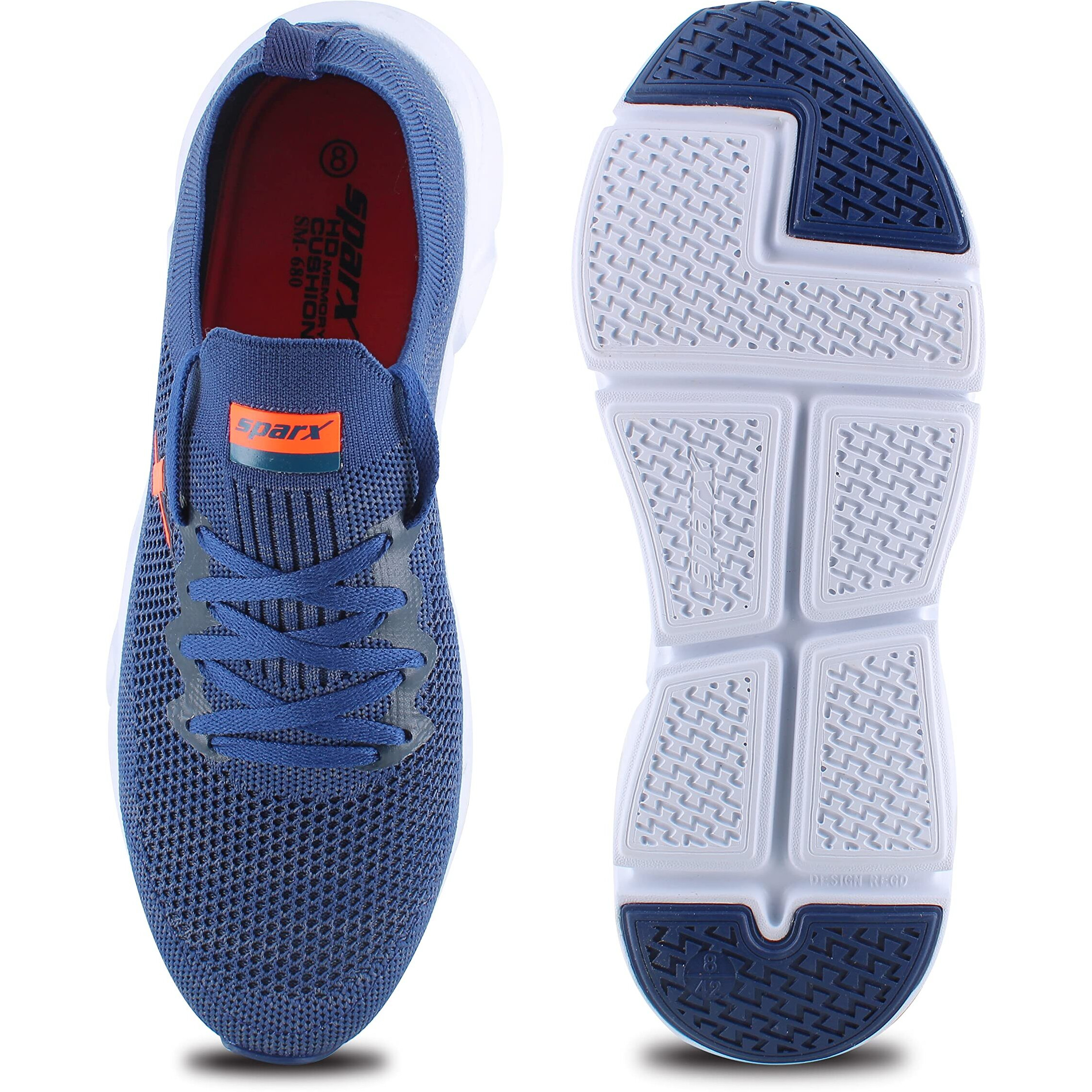 Sparx Mens SM 680 | Enhanced Durability & Soft Cushion | Blue Running Shoe - 10 UK (SM 680)