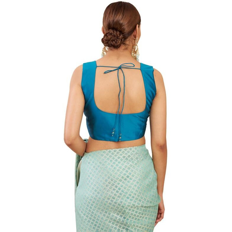 Soch Turquoise Blue Sleeveless Taffeta Blouse