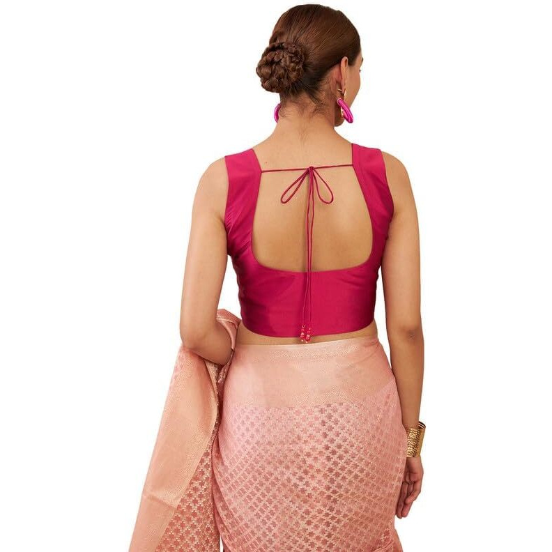 Soch Womens Magenta Taffeta Sleeveless Blouse