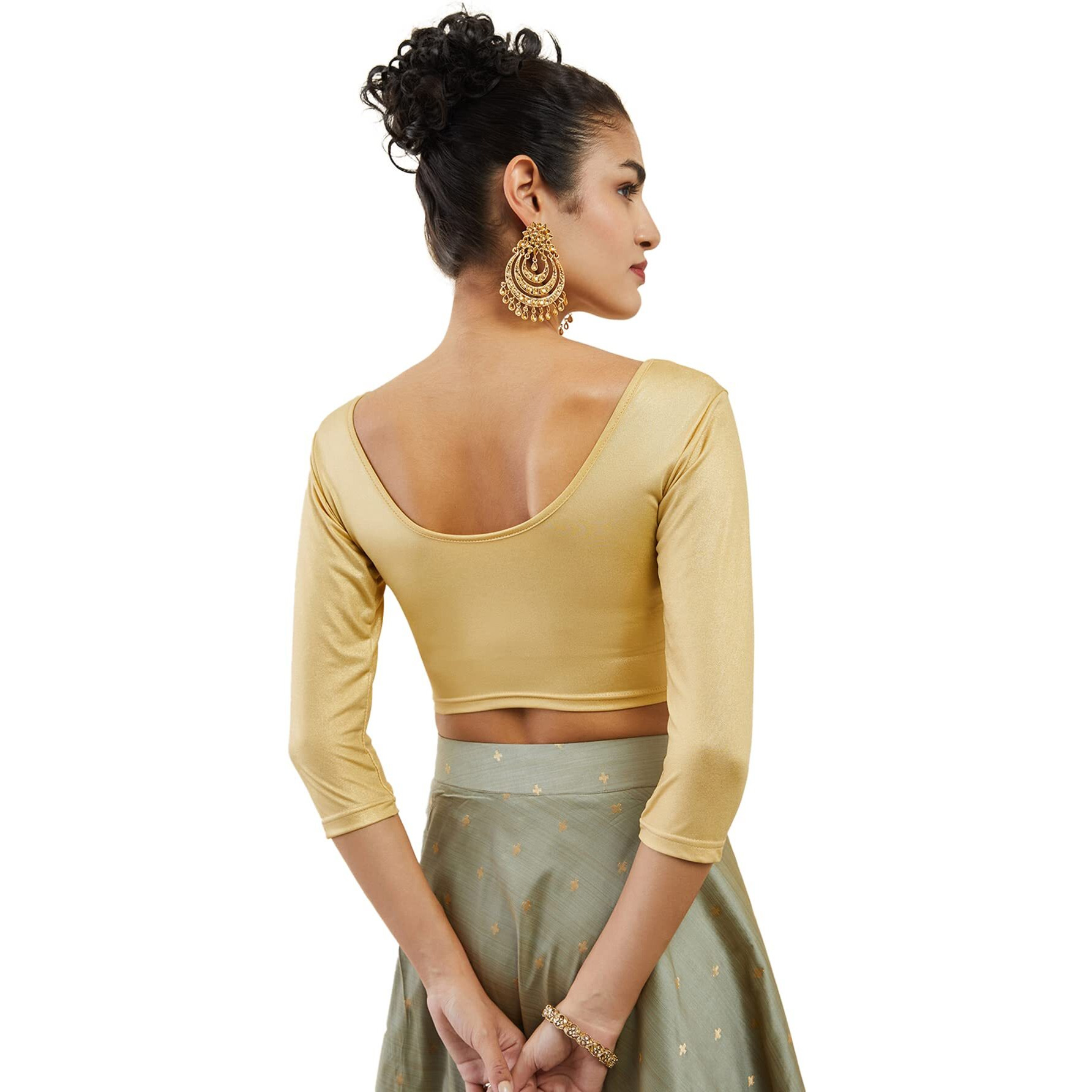 Soch Spandex Prince Cut Blouse Gold