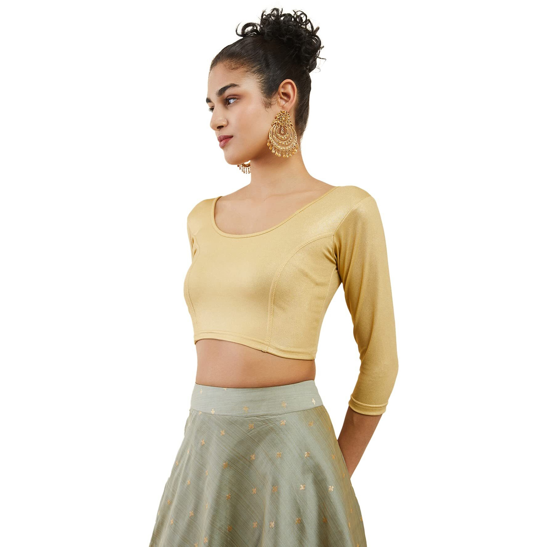 Soch Spandex Prince Cut Blouse Gold