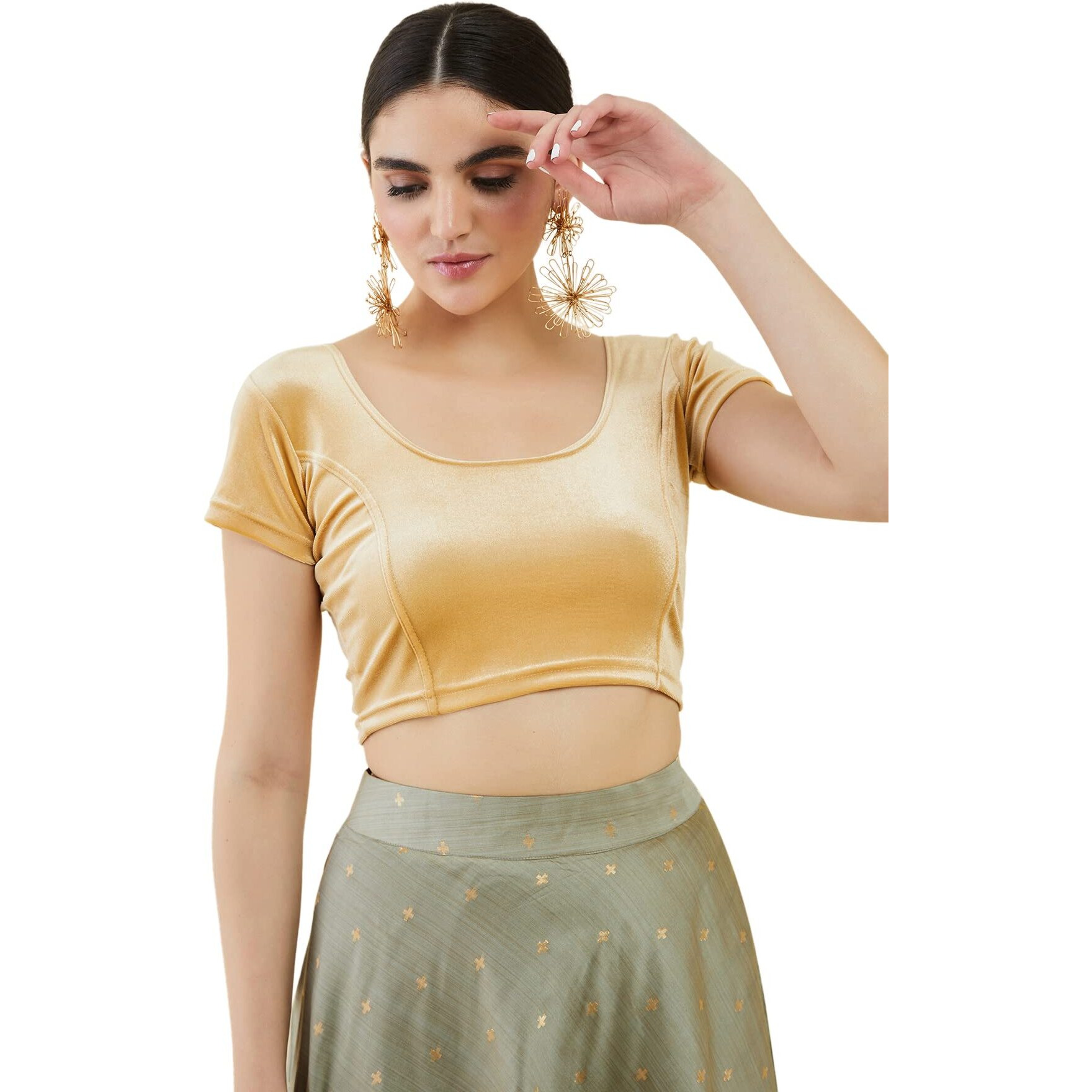 Soch Gold Princess Cut Velvet Blouse