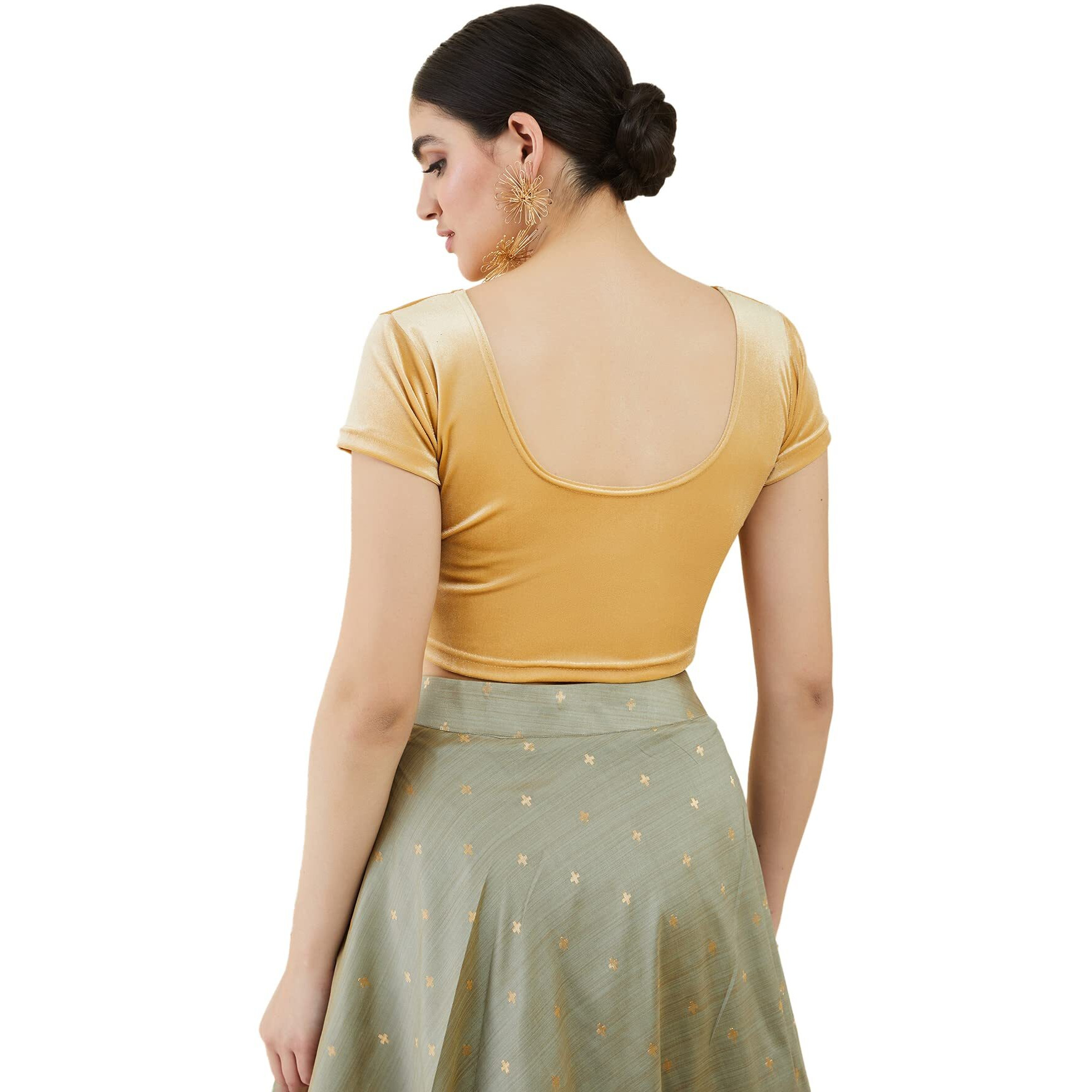 Soch Gold Princess Cut Velvet Blouse