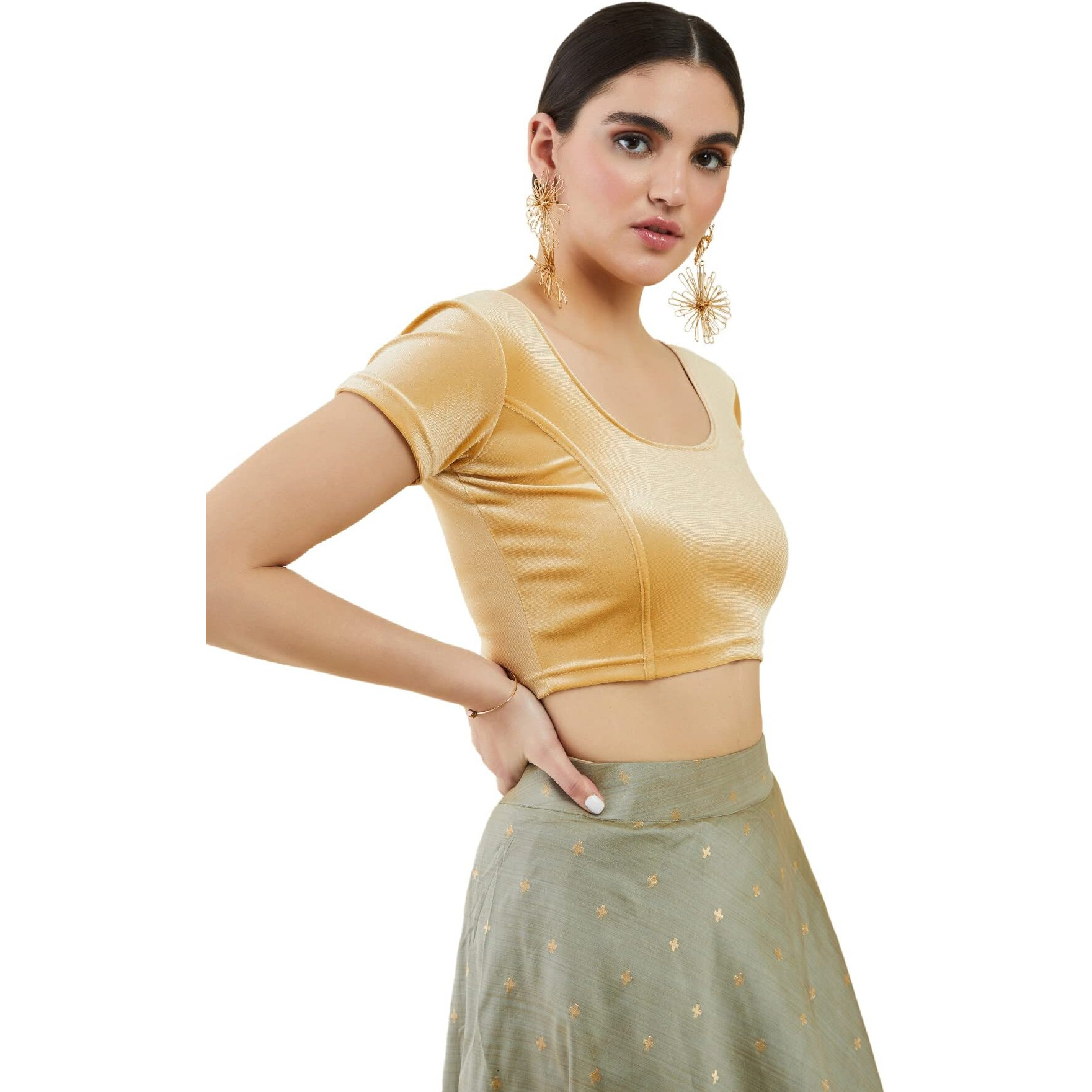 Soch Gold Princess Cut Velvet Blouse
